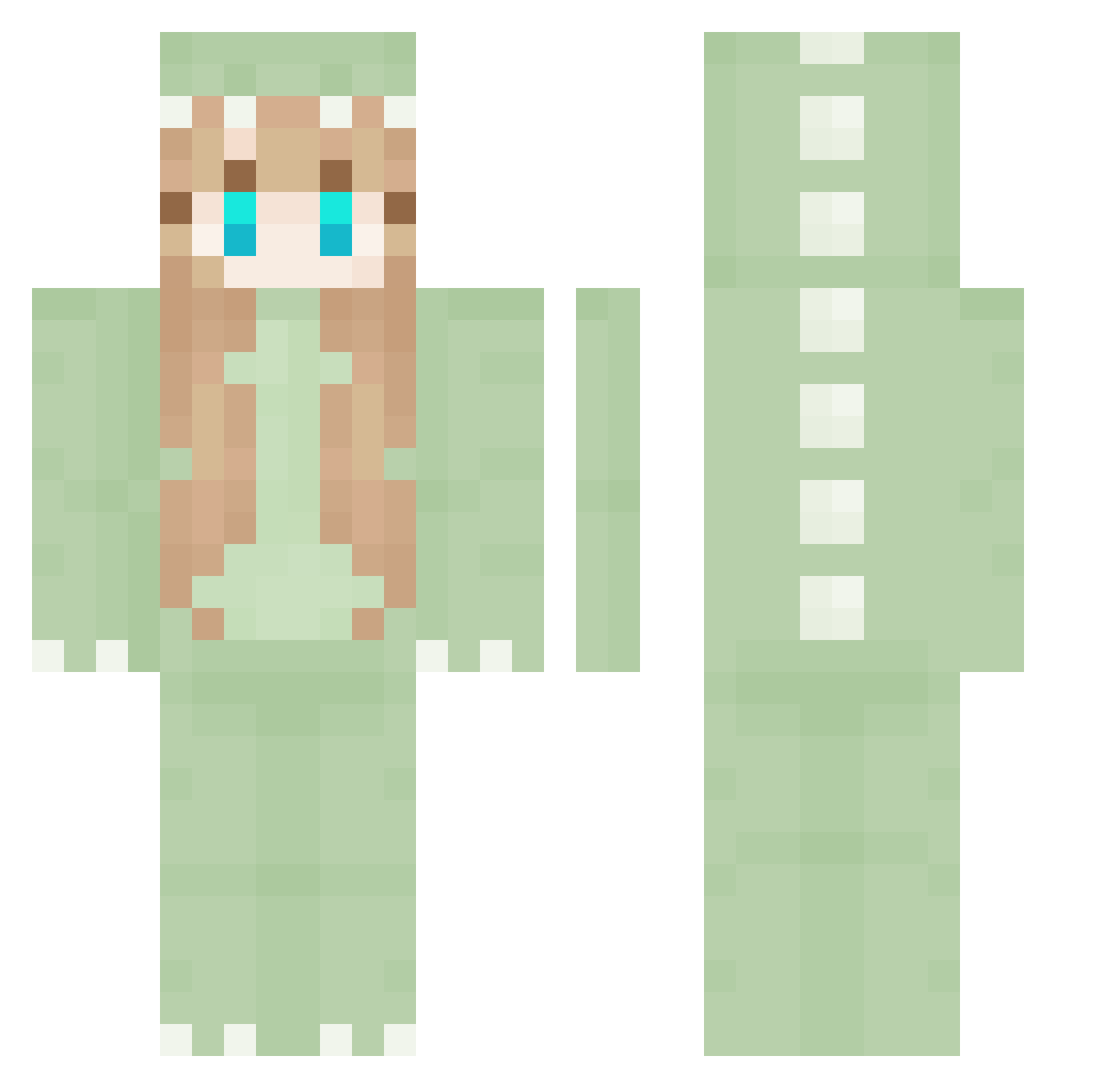 GLONKED Minecraft skin, front and back view