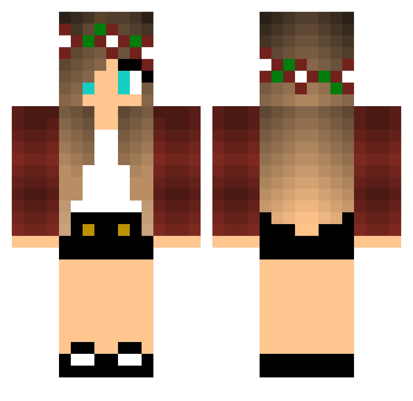 fordingthestyx Minecraft skin, front and back view