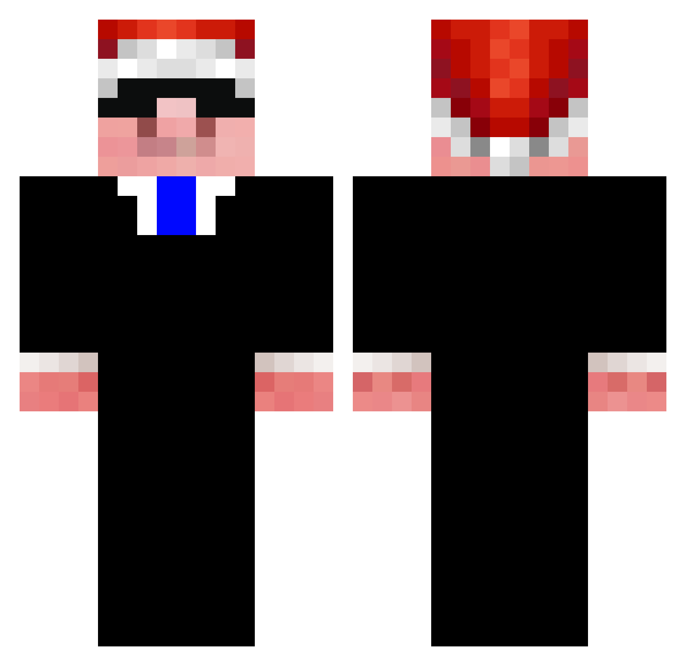 GolemZ Minecraft skin, front and back view