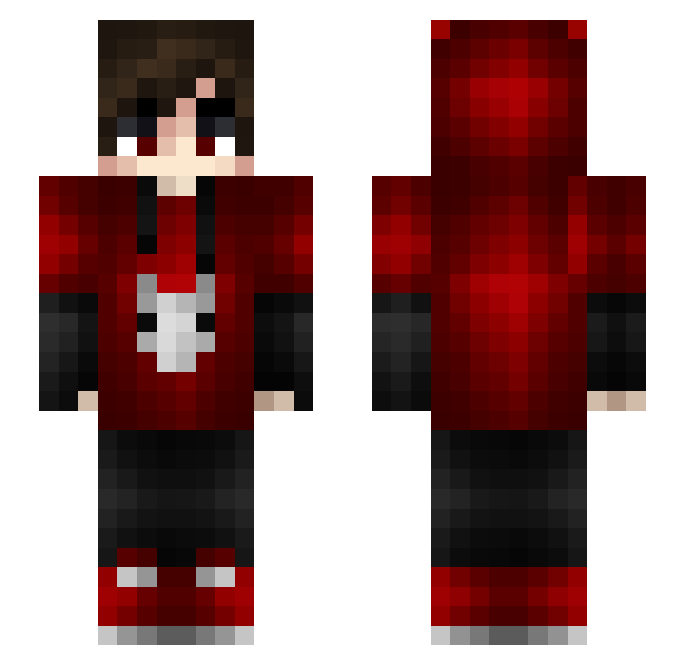 YesKingPlsKing Minecraft skin, front and back view