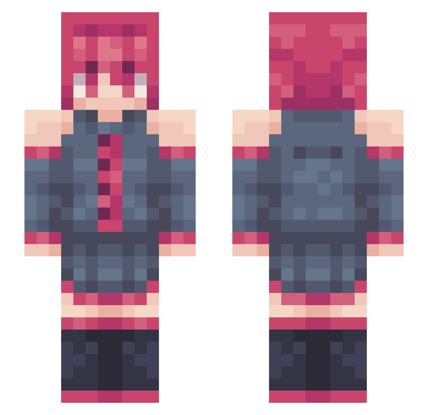Cannonhead1052 Minecraft skin, front and back view