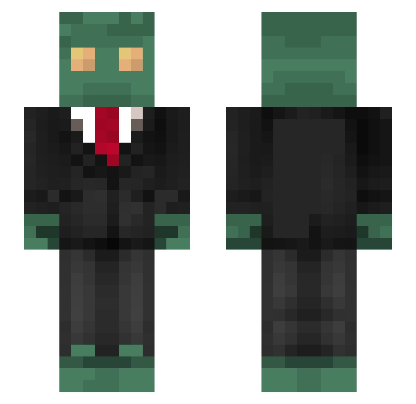 PopoRomma Minecraft skin, front and back view