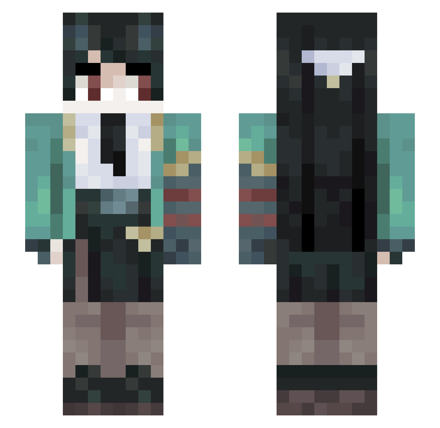 Shunoe Minecraft skin, front and back view