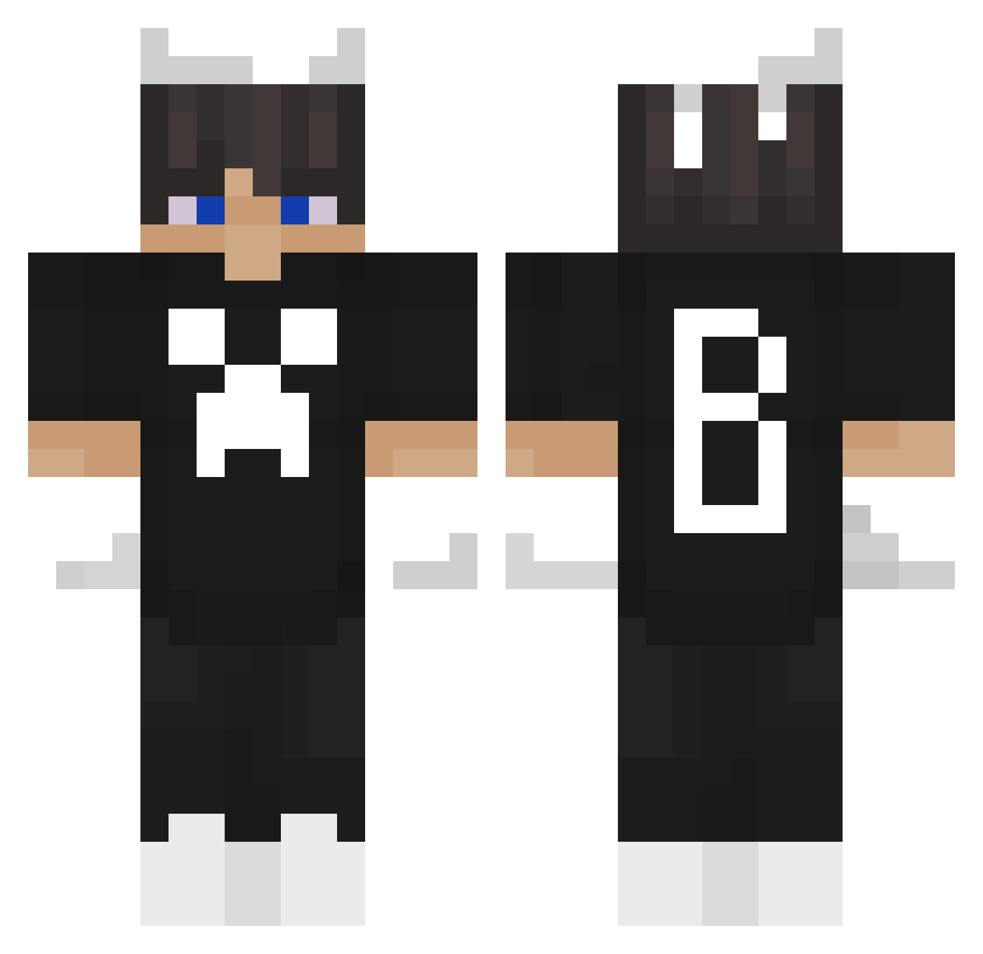 SryImNew Minecraft skin, front and back view