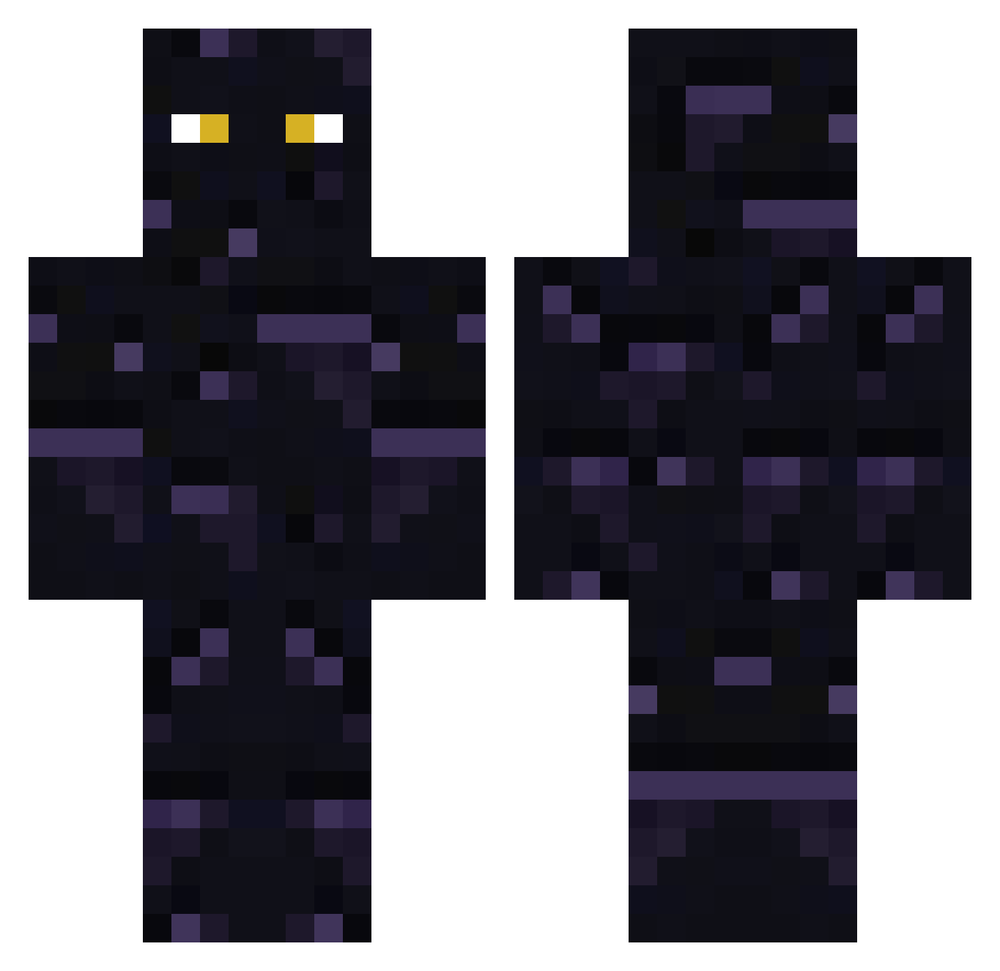novella Minecraft skin, front and back view