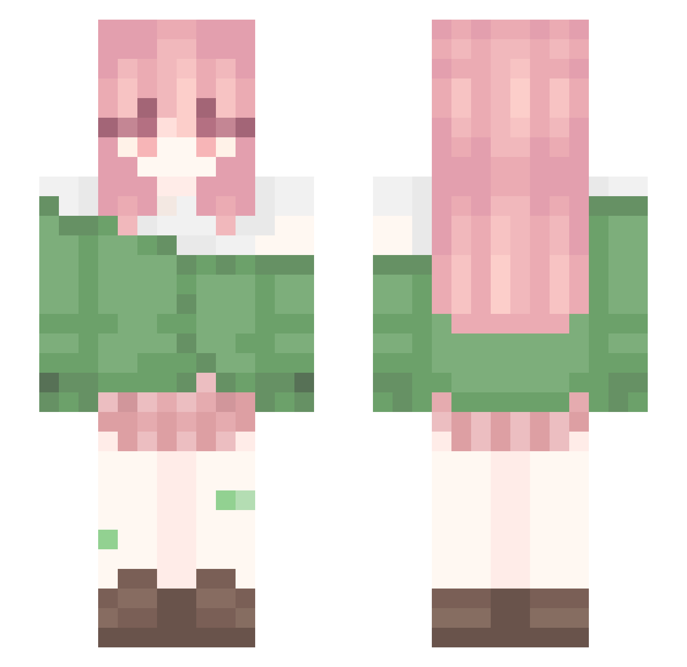 shrooomies Minecraft skin, front and back view