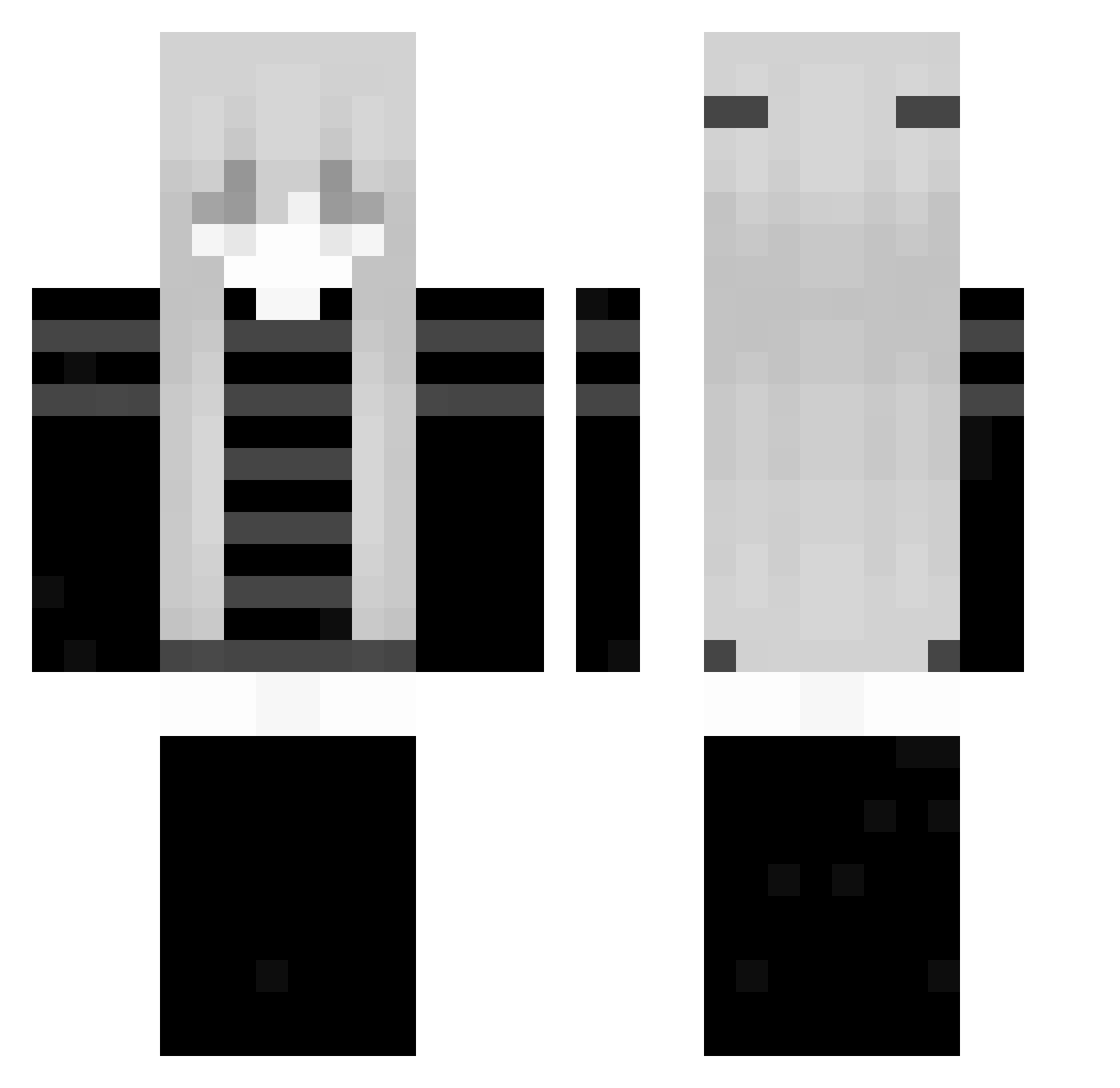 VIPQQ Minecraft skin, front and back view