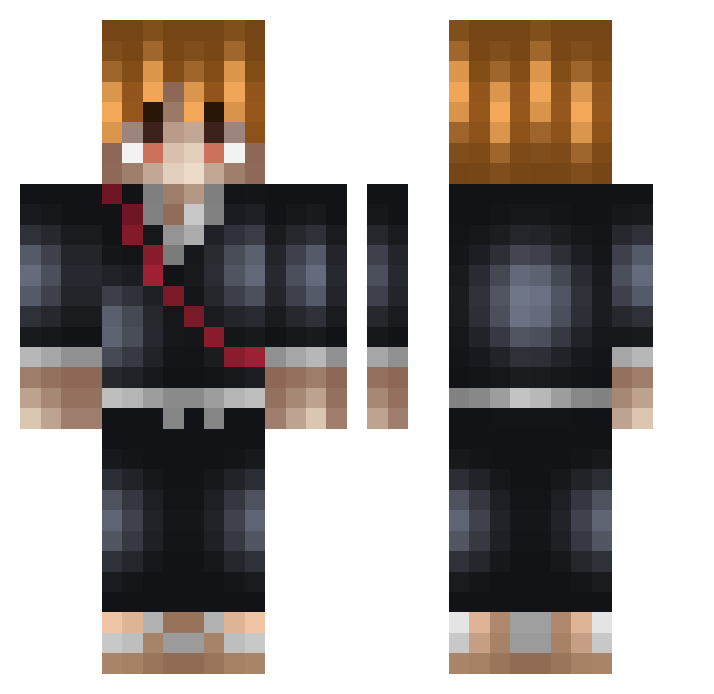 Bourrelet Minecraft skin, front and back view