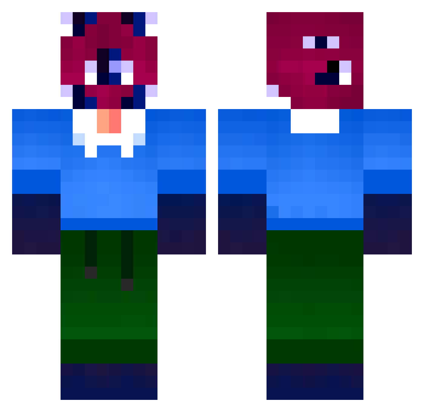 Bernardo2022 Minecraft skin, front and back view