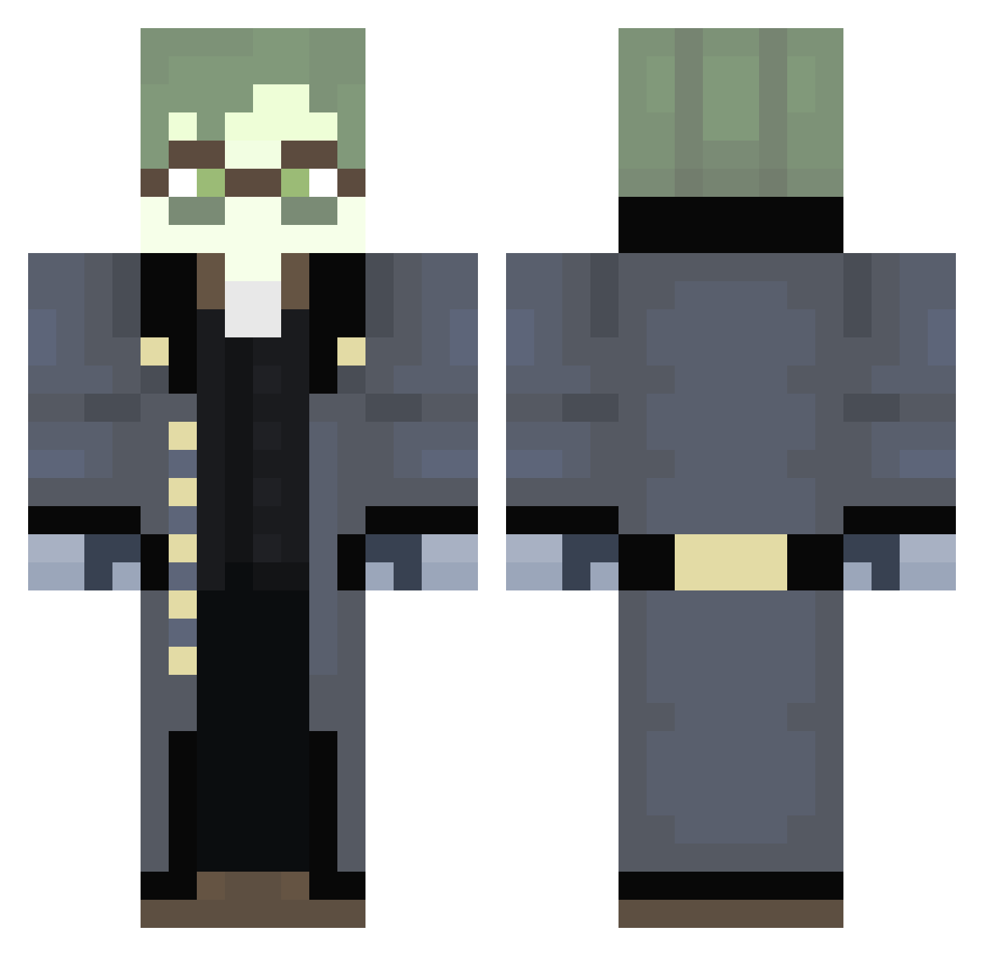 zyblock Minecraft skin, front and back view