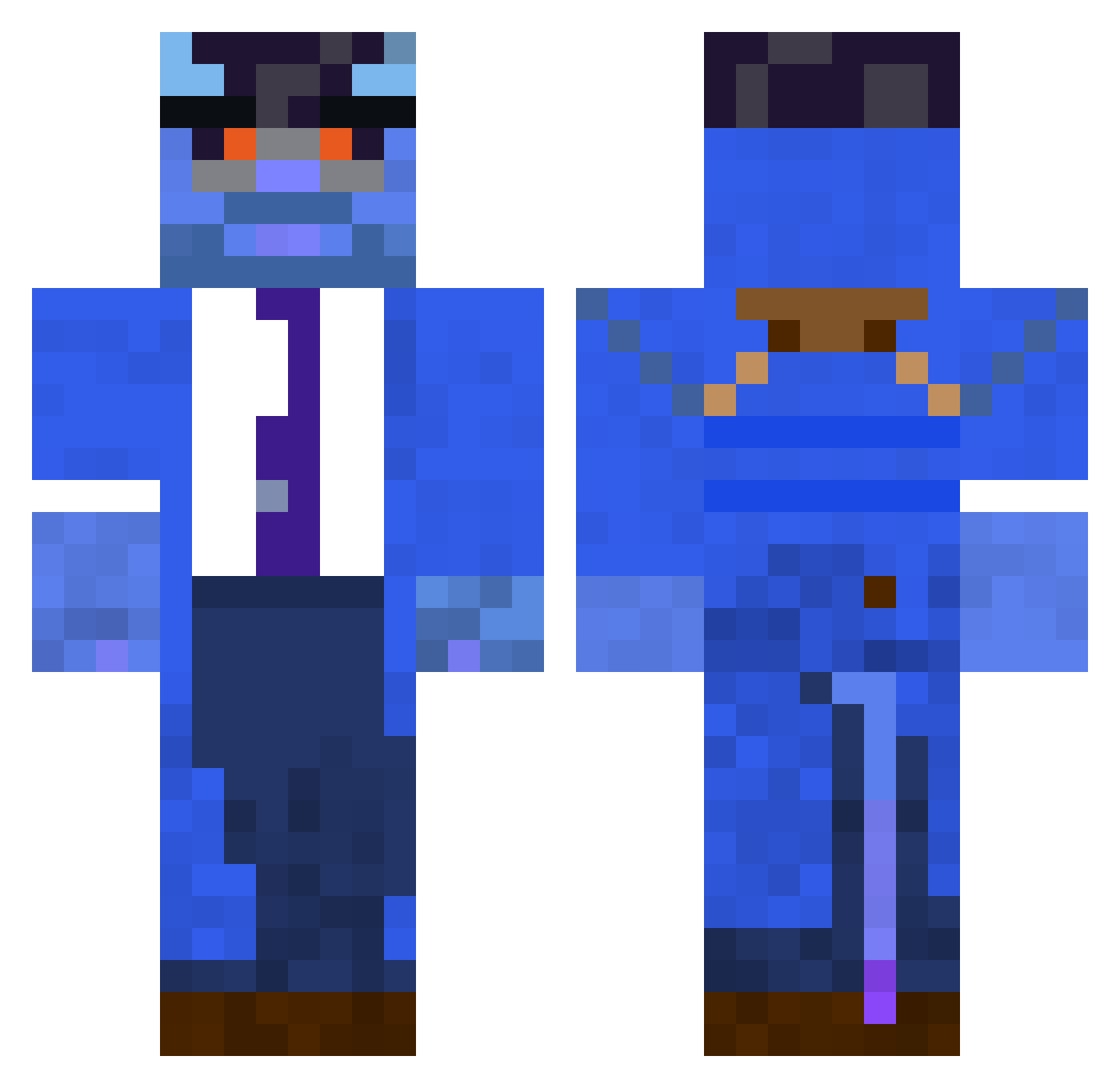 jerek Minecraft skin, front and back view
