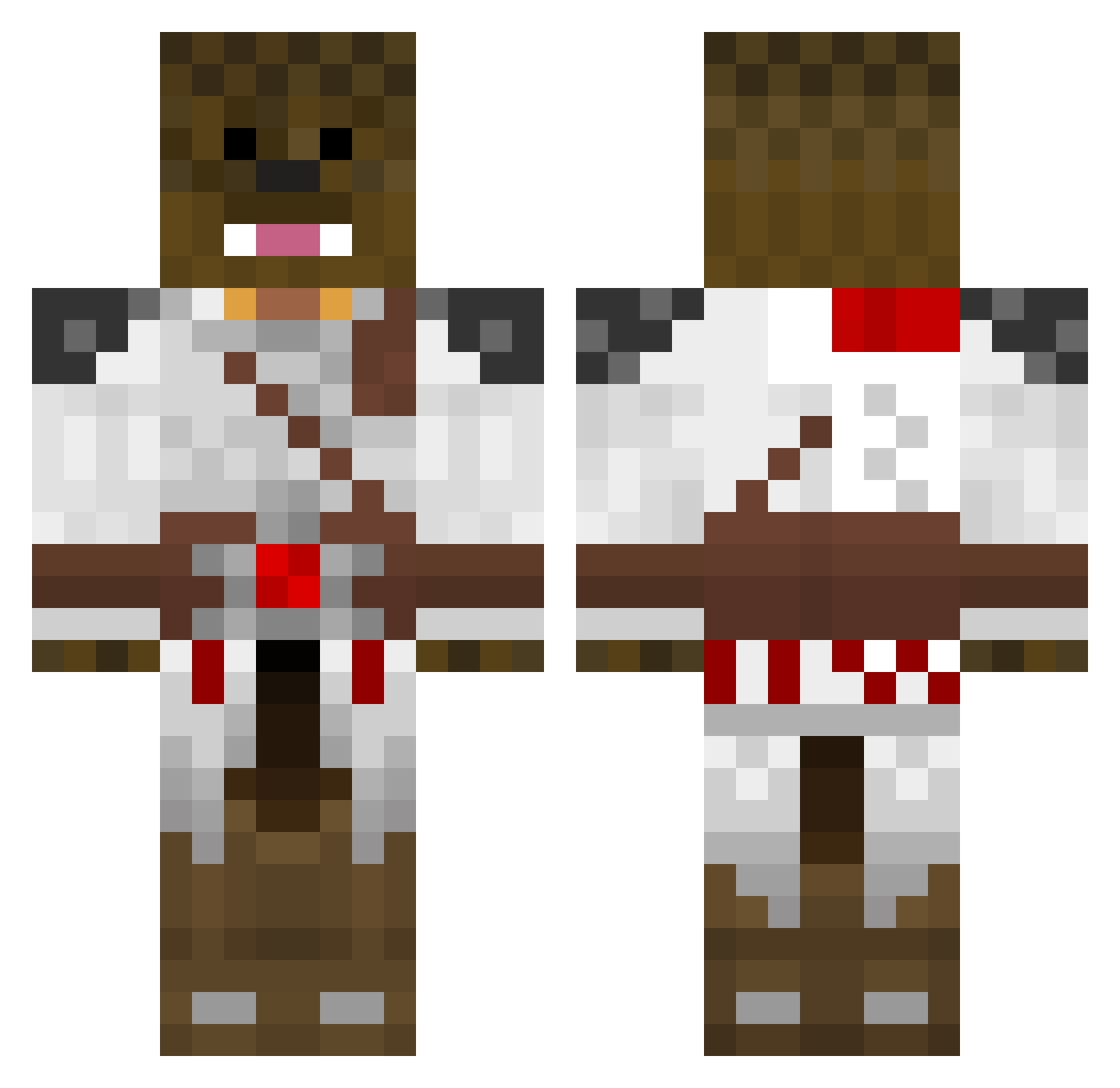 Assassin140 Minecraft skin, front and back view