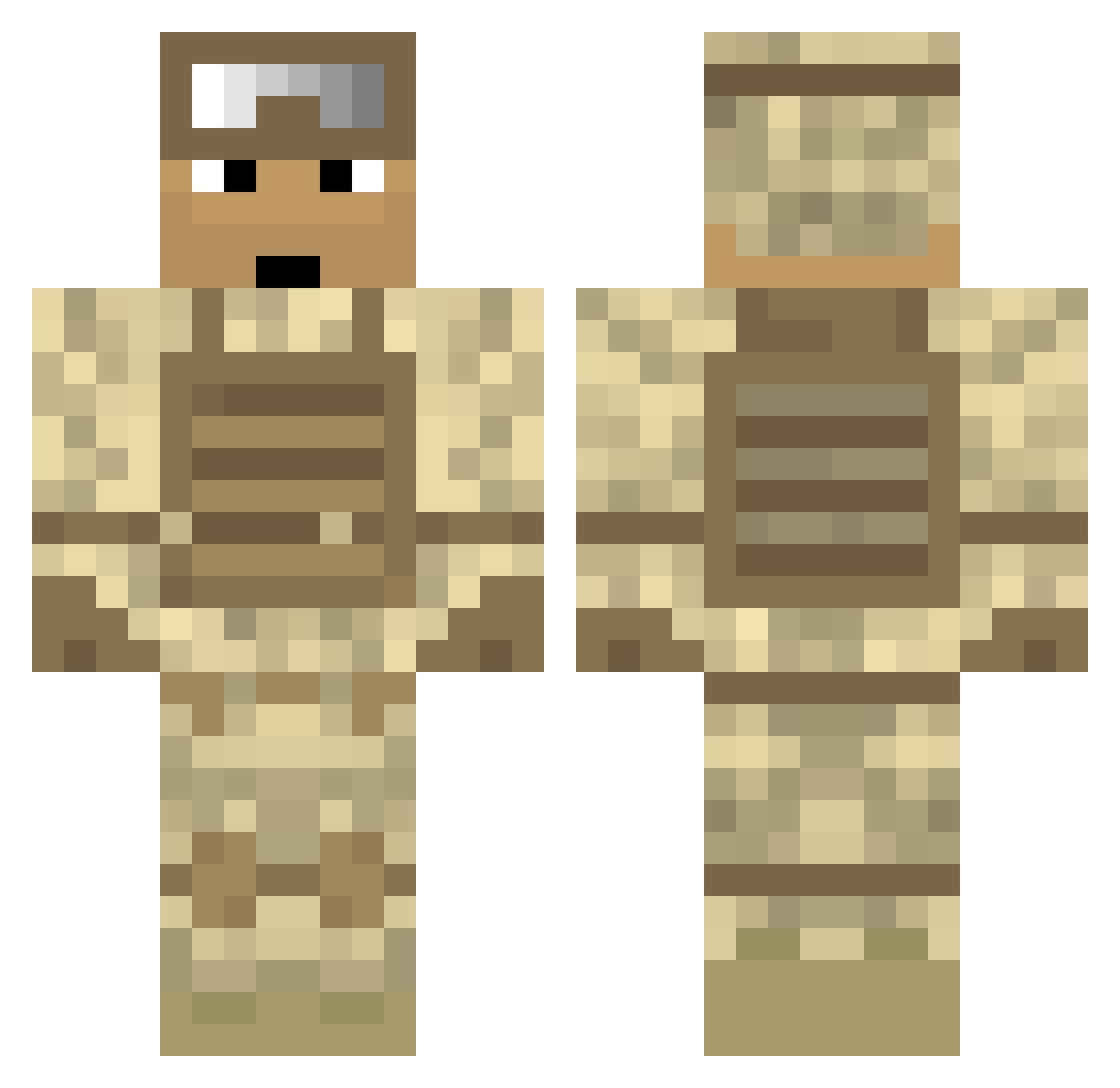 Rookery Minecraft skin, front and back view