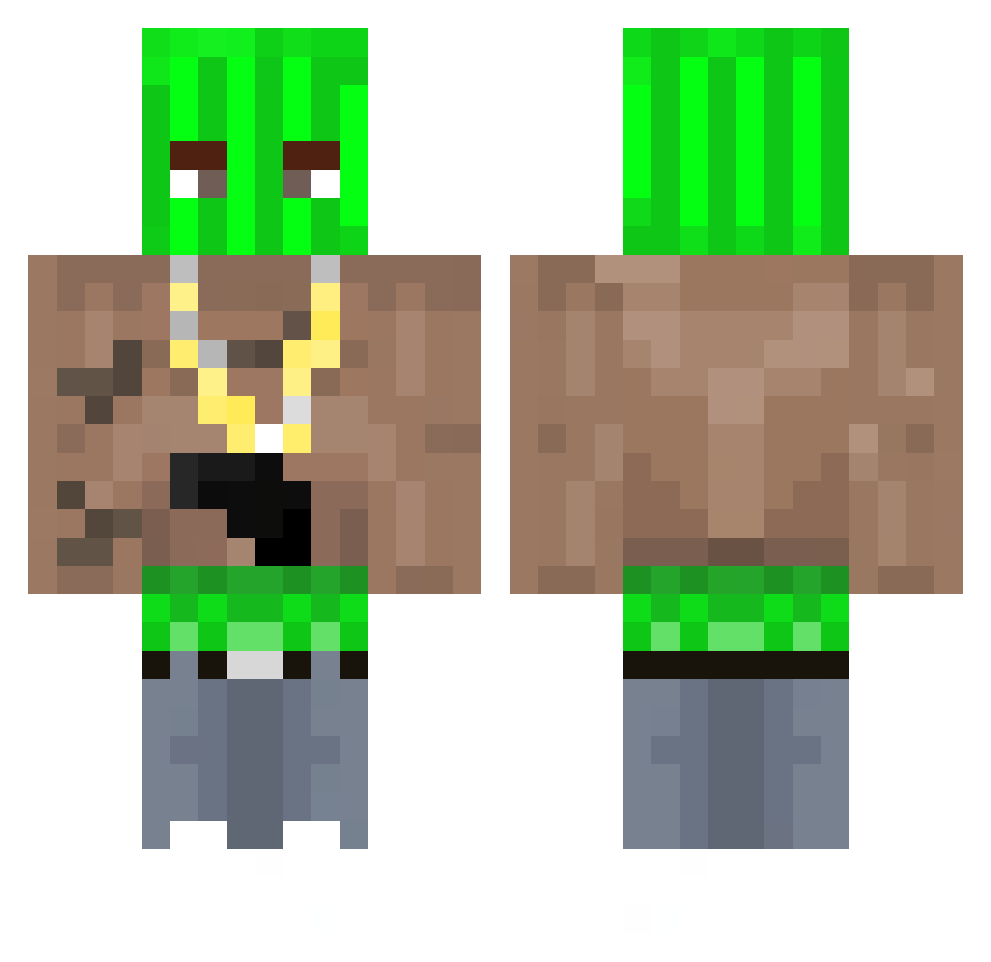 Divine_Toast Minecraft skin, front and back view