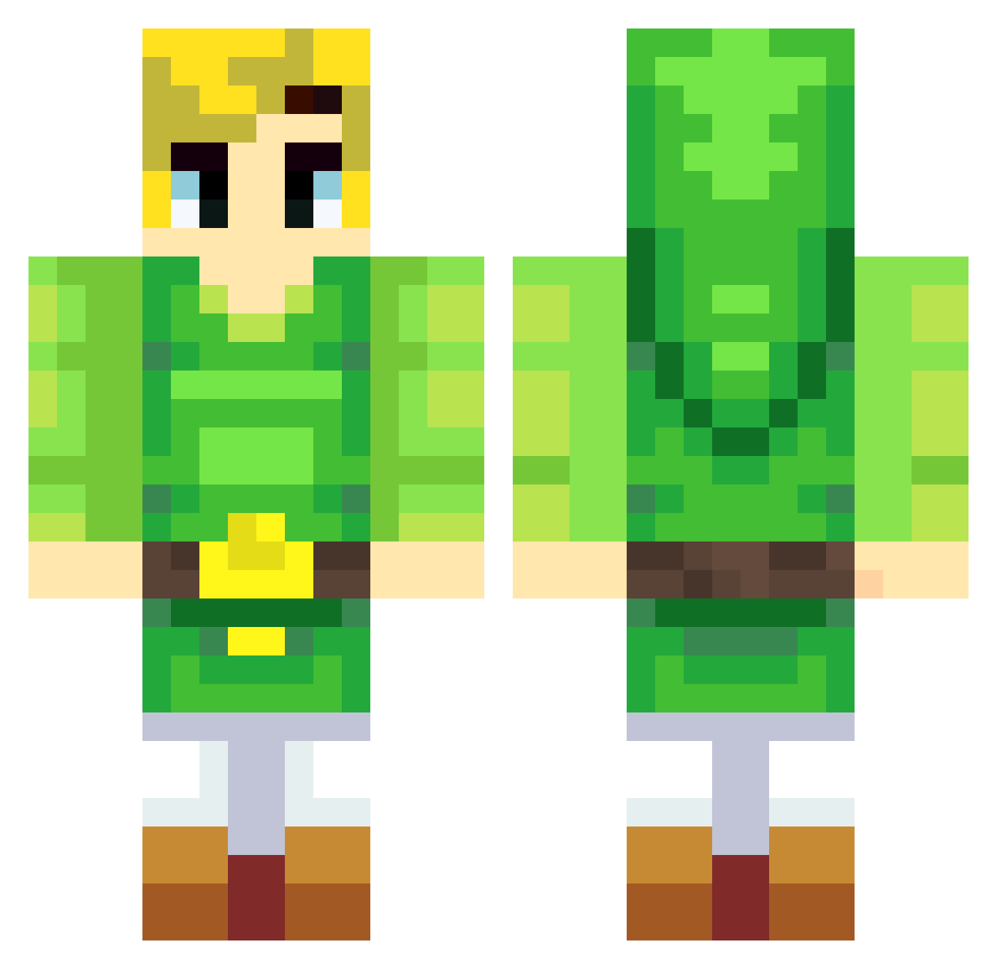 LangoustePower Minecraft skin, front and back view