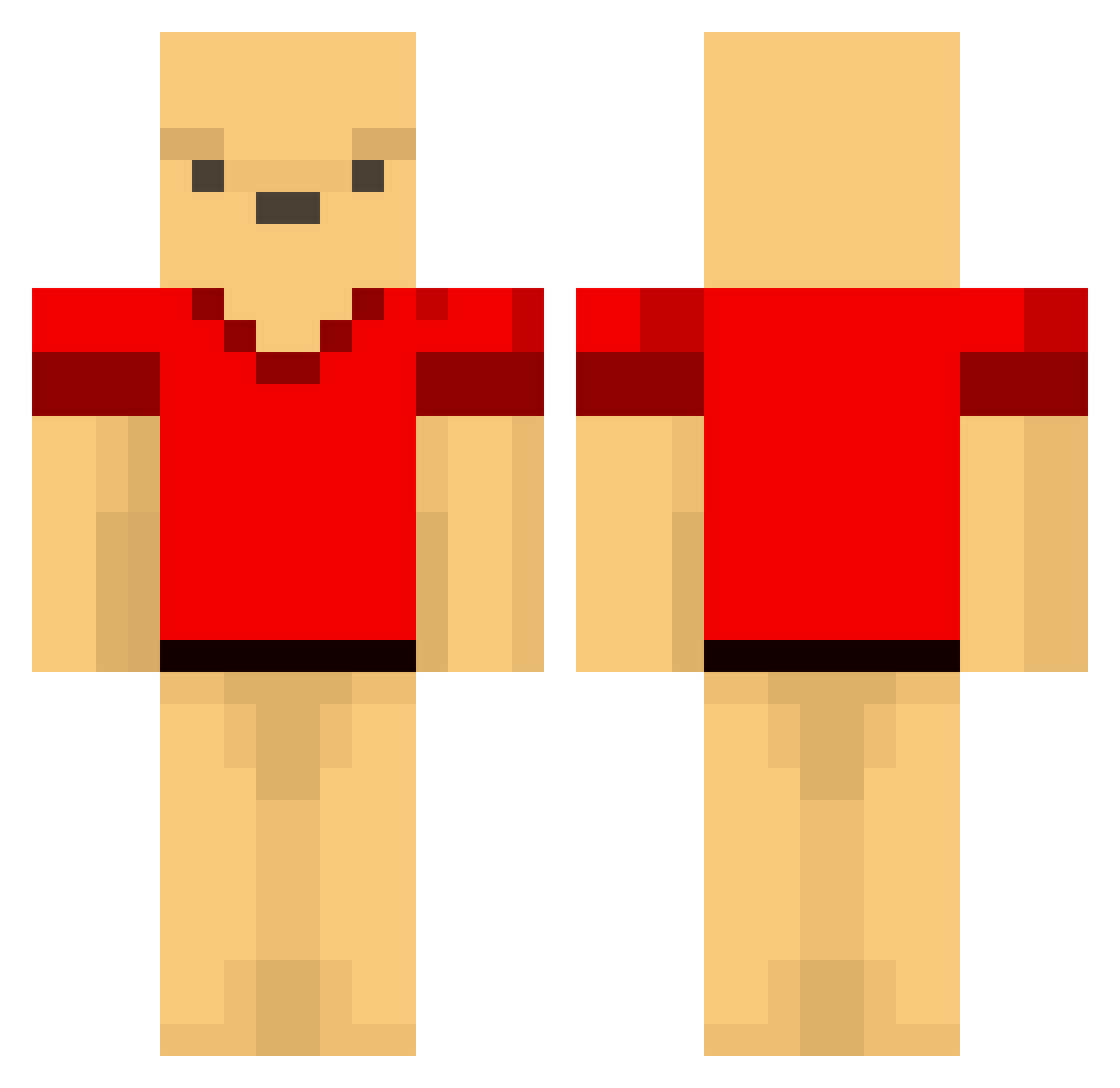 Toddling Minecraft skin, front and back view