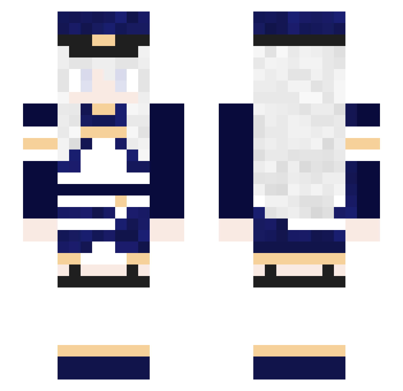 Boataku Minecraft skin, front and back view