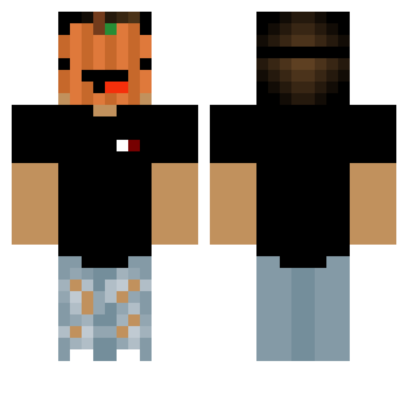 Mr_Black02 Minecraft skin, front and back view