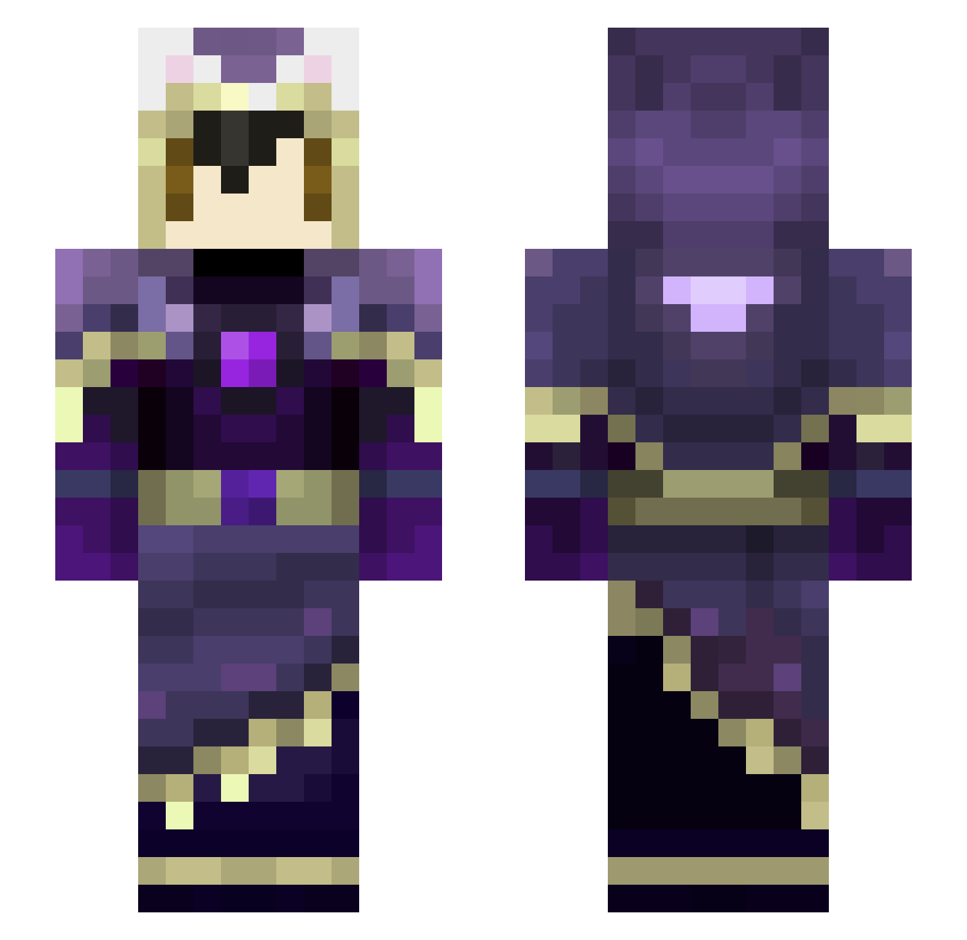 Lelosss Minecraft skin, front and back view