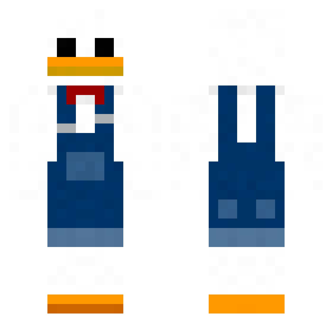 Oriman Minecraft skin, front and back view
