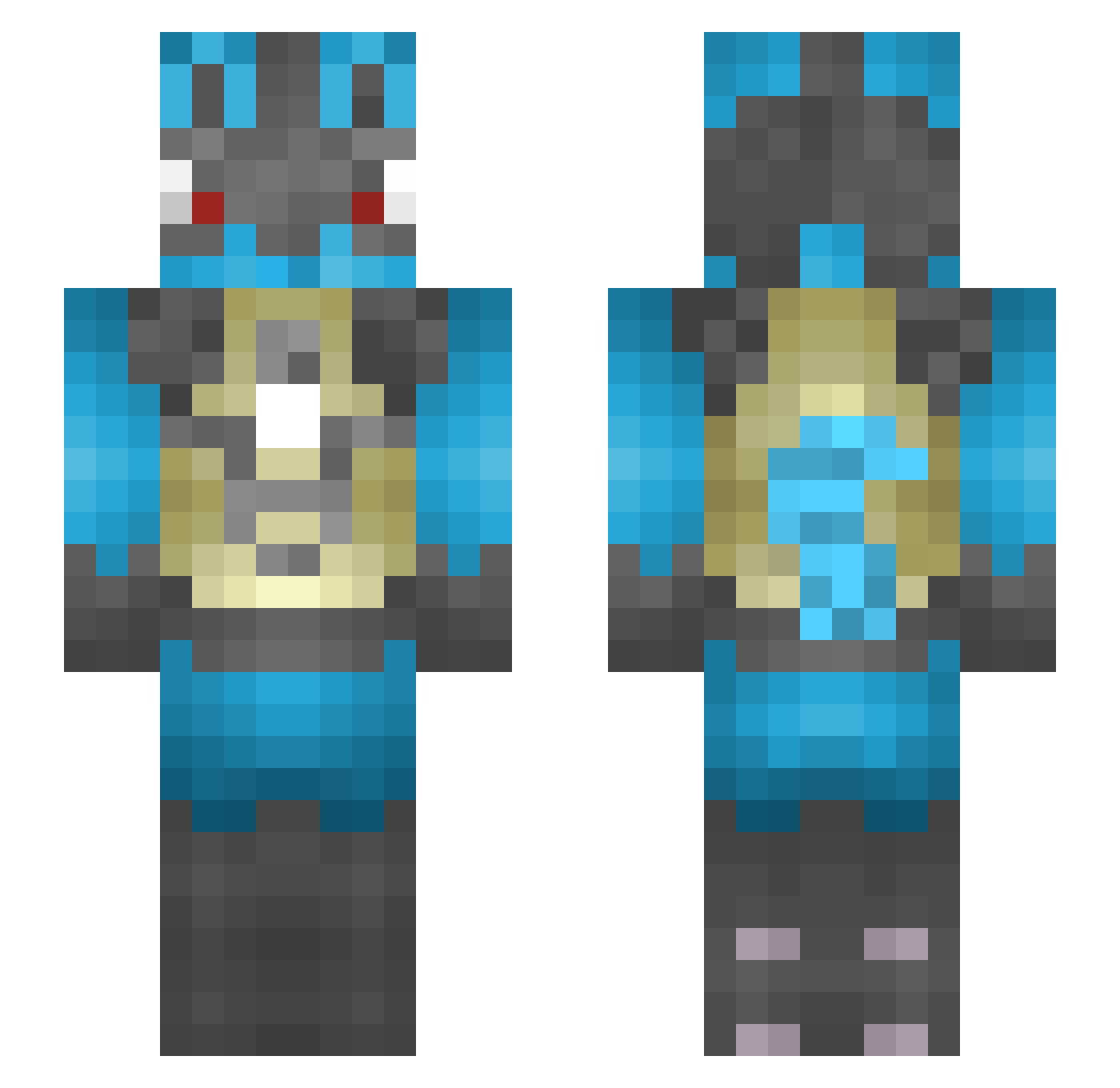 Ribbishhhh Minecraft skin, front and back view