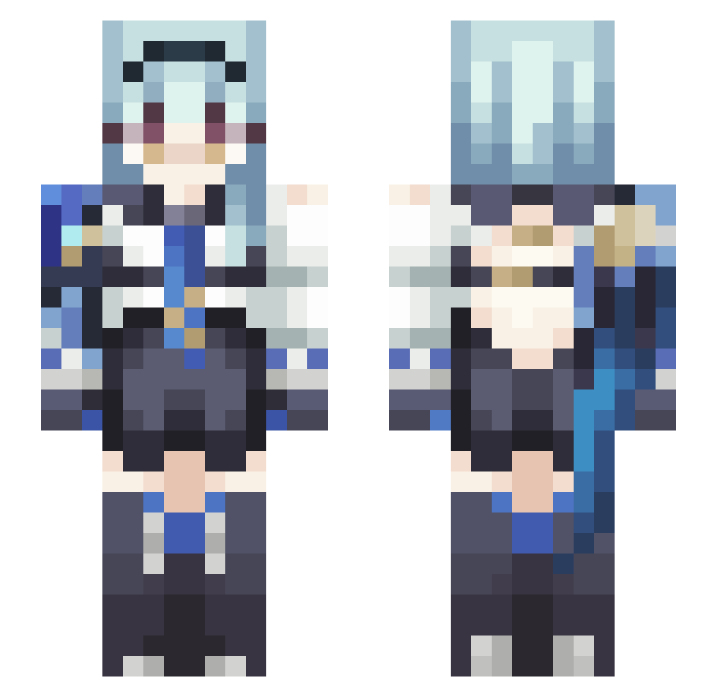 casperlin Minecraft skin, front and back view