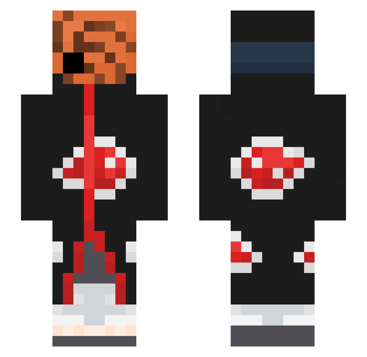 BRDucky Minecraft skin, front and back view