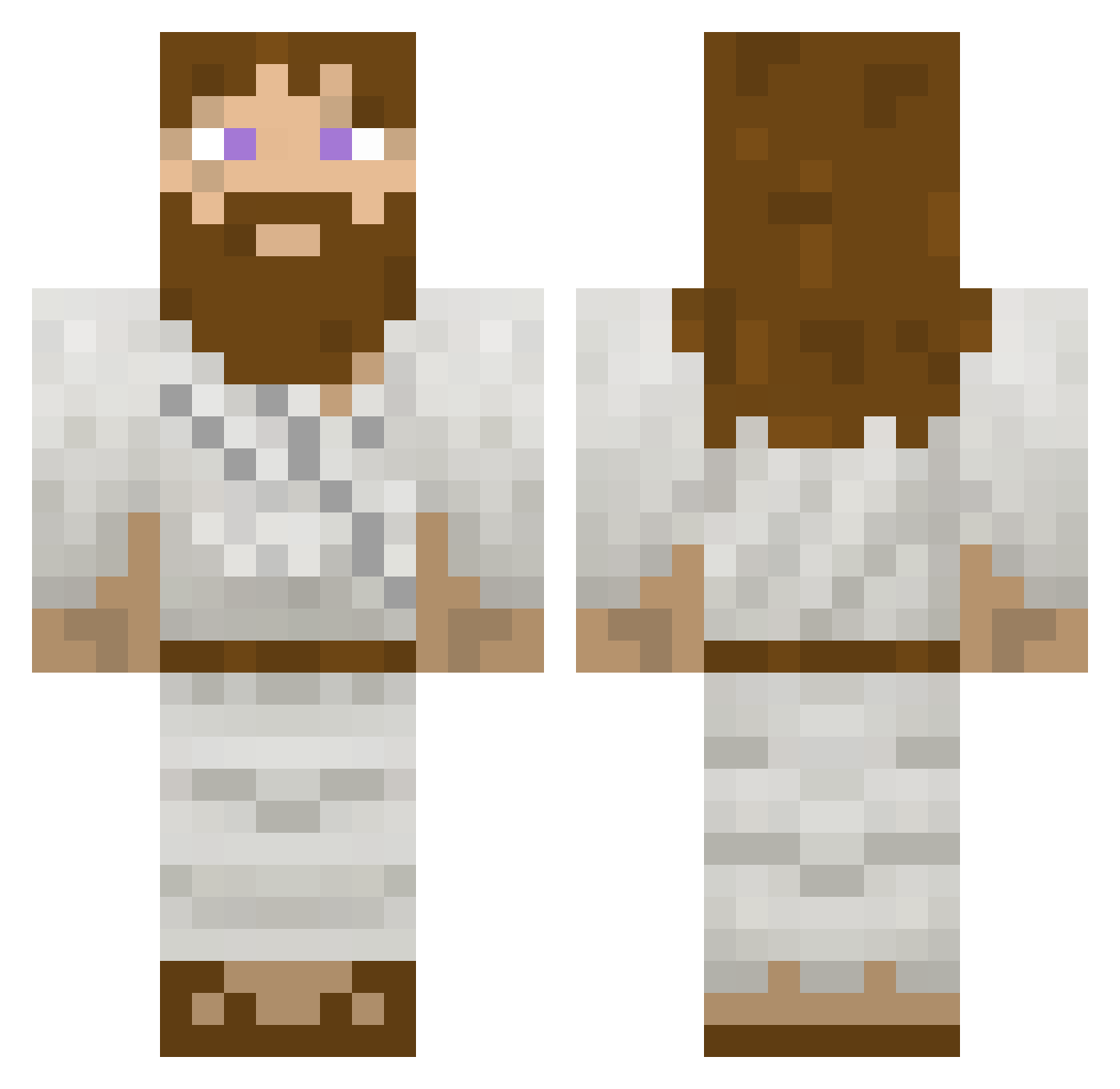 Snkbite Minecraft skin, front and back view
