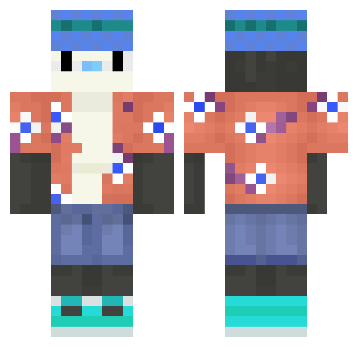 Yaronage Minecraft skin, front and back view