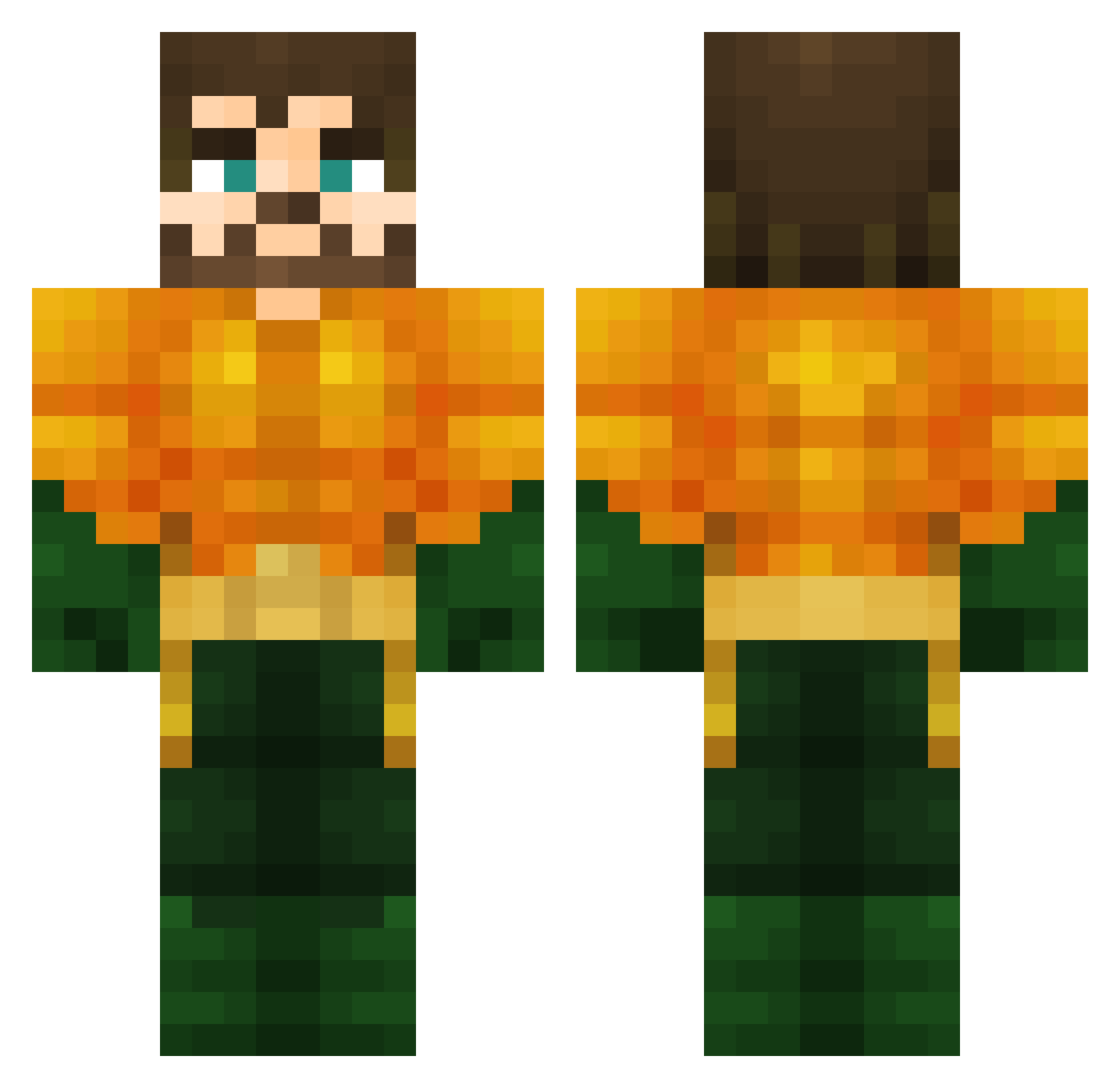 bionicbubby1 Minecraft skin, front and back view