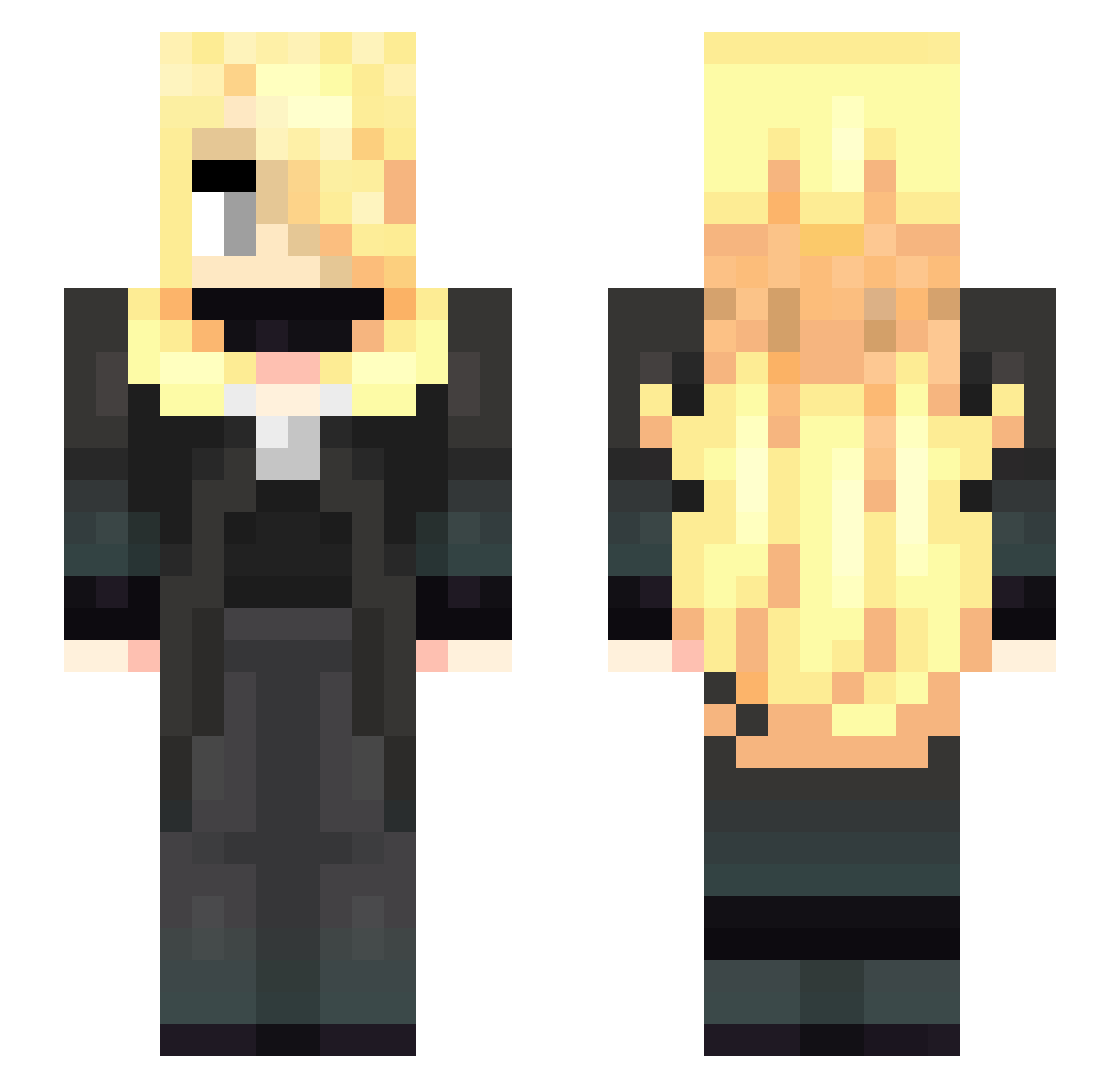 DJnicolass Minecraft skin, front and back view