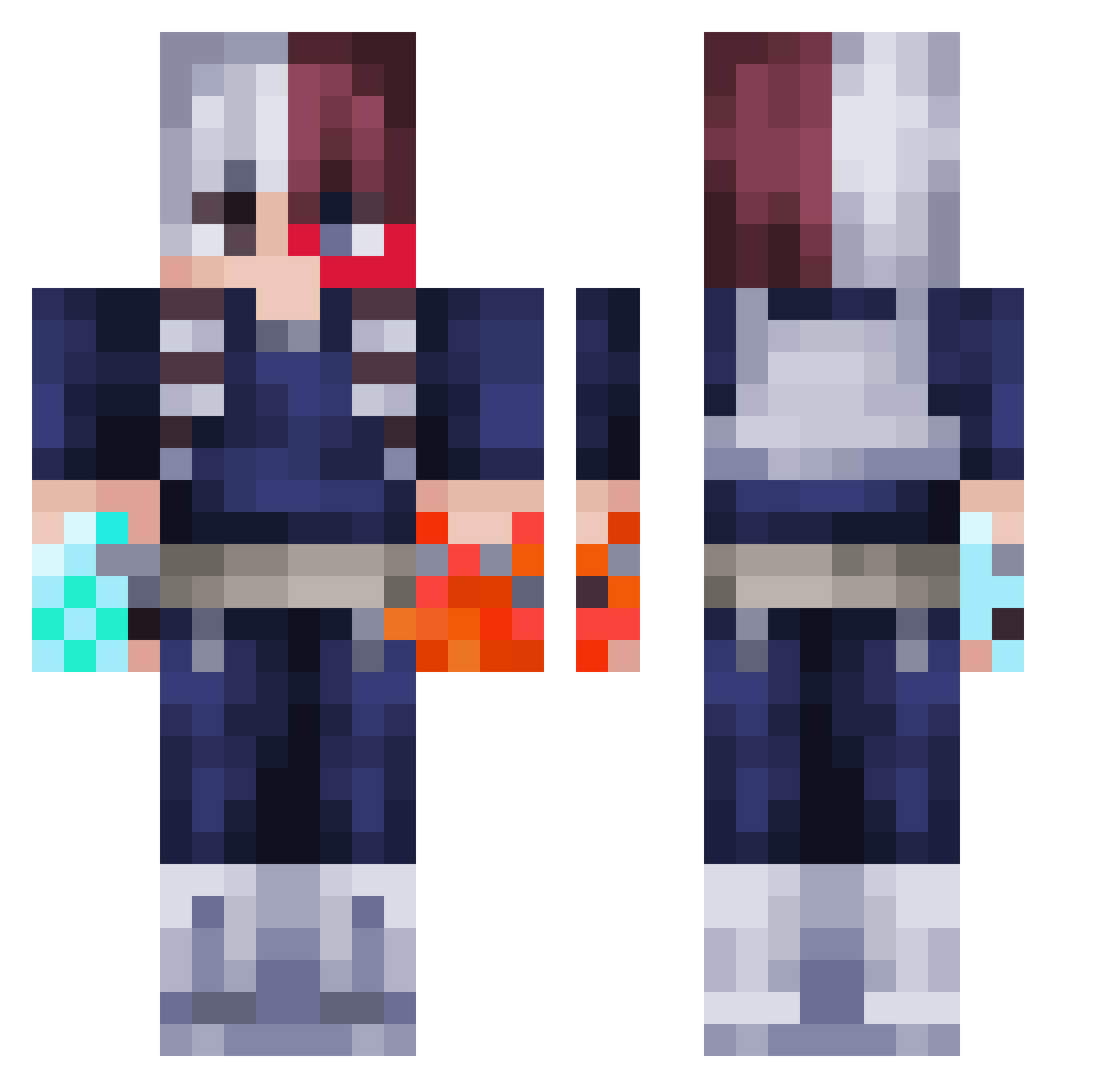 Tziorta Minecraft skin, front and back view