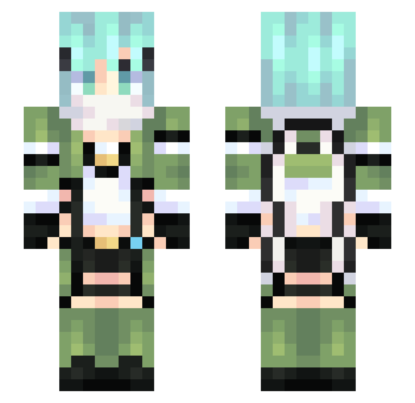 Leipaaa Minecraft skin, front and back view