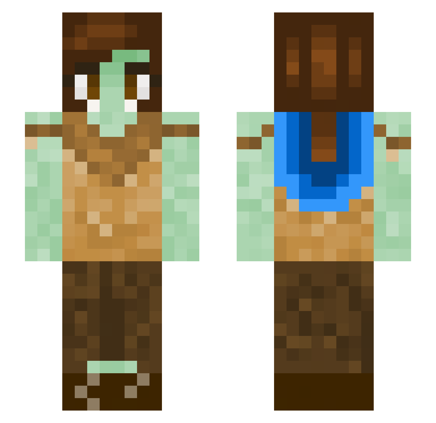 yTwoZ Minecraft skin, front and back view