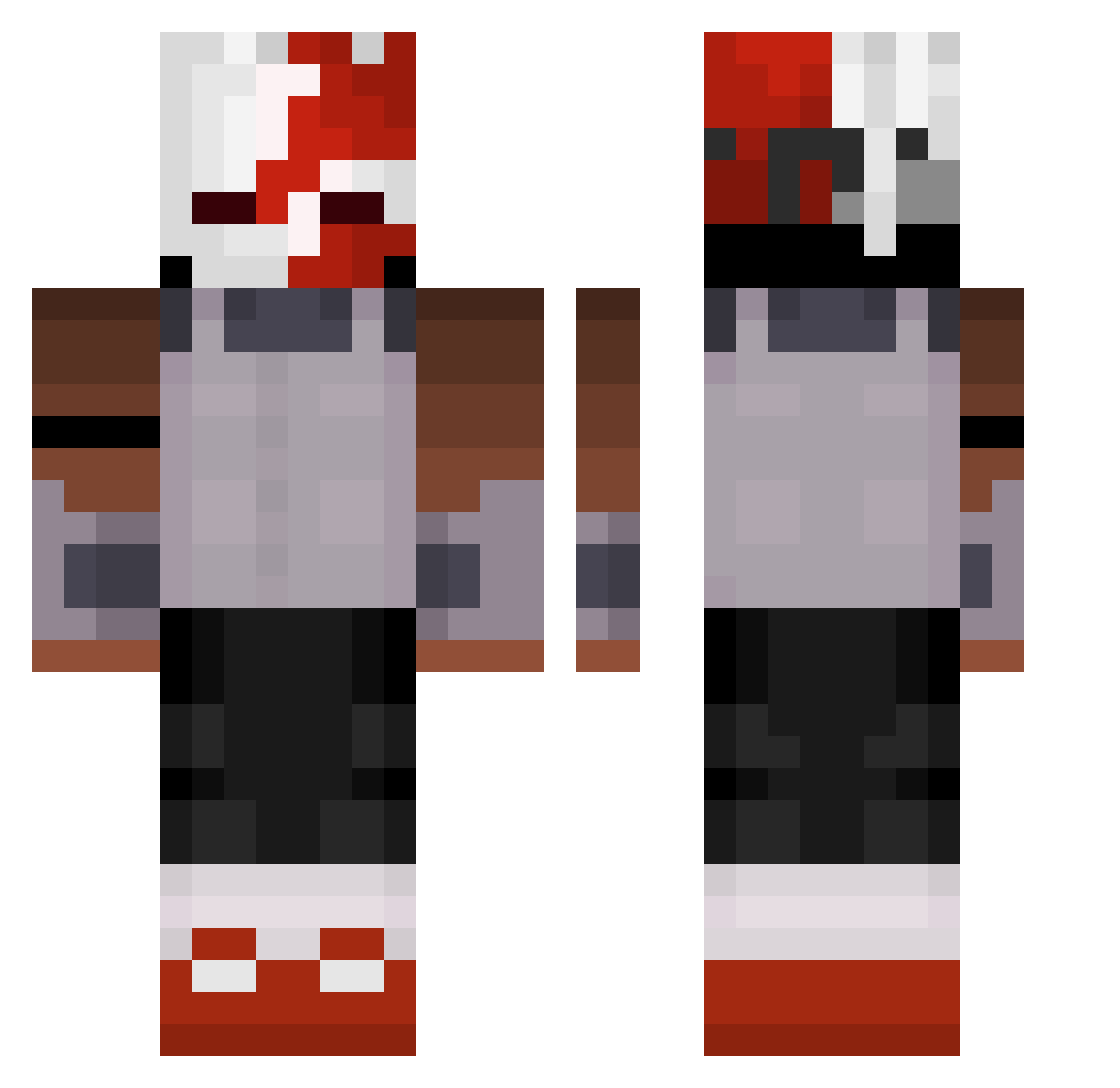 MrBoch Minecraft skin, front and back view