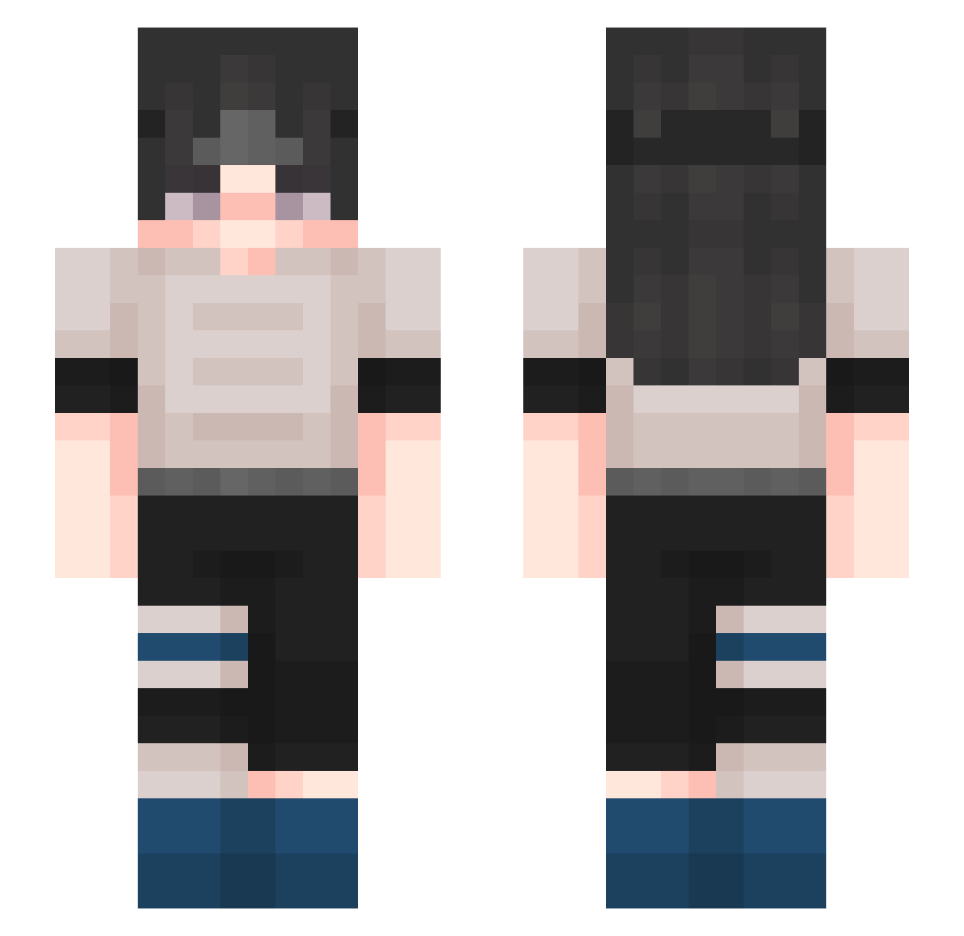 sspyks Minecraft skin, front and back view