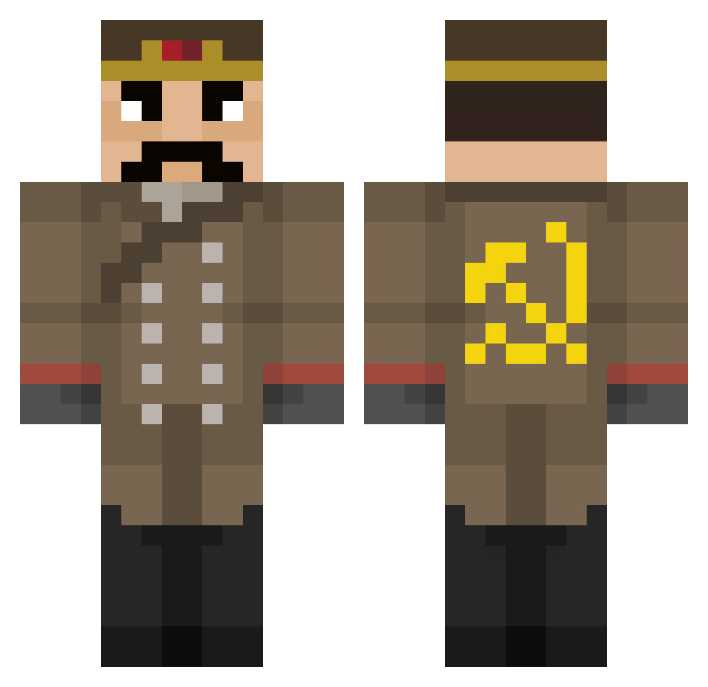 darckpantoufle Minecraft skin, front and back view