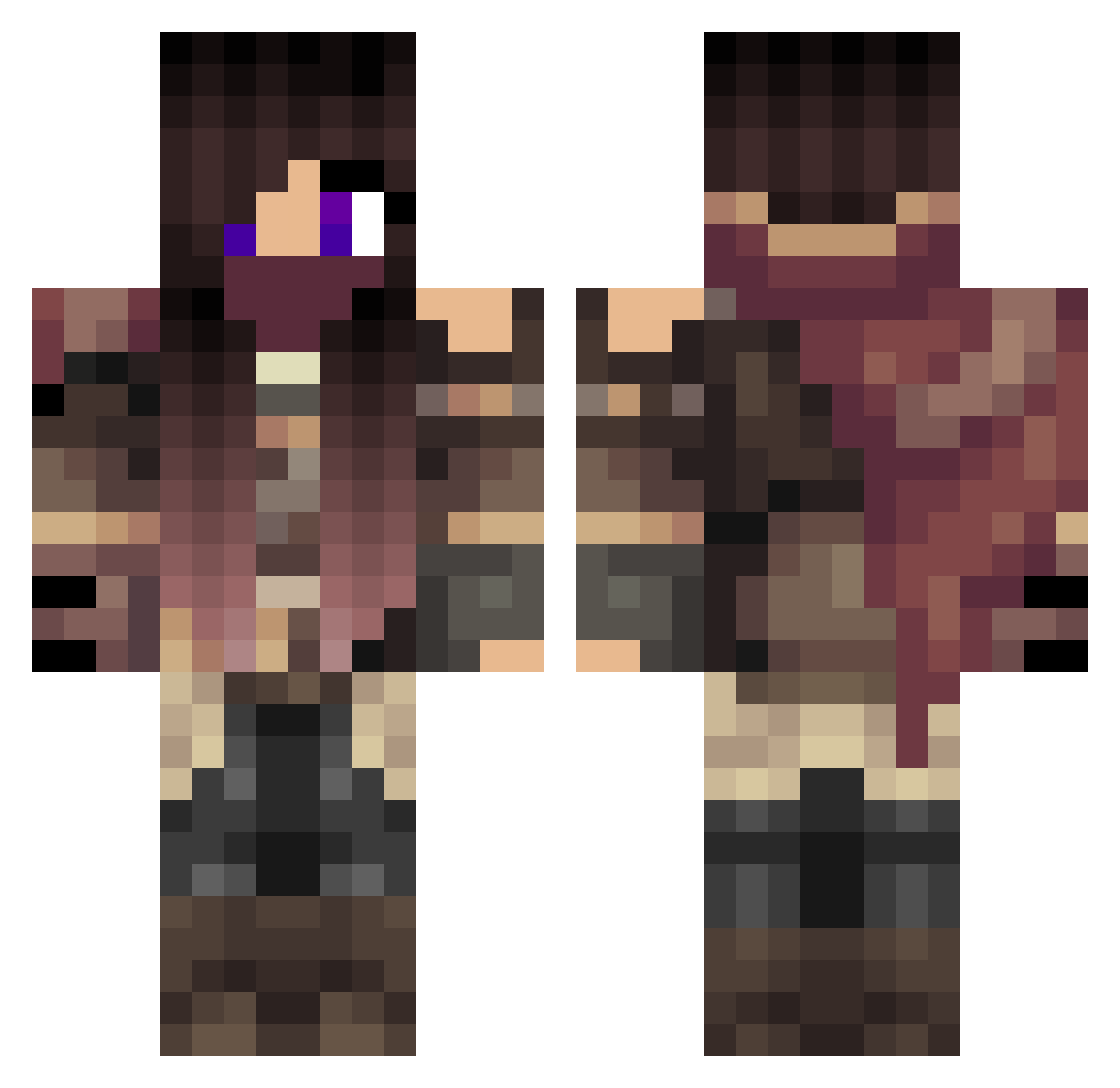 TheMicroMidget Minecraft skin, front and back view