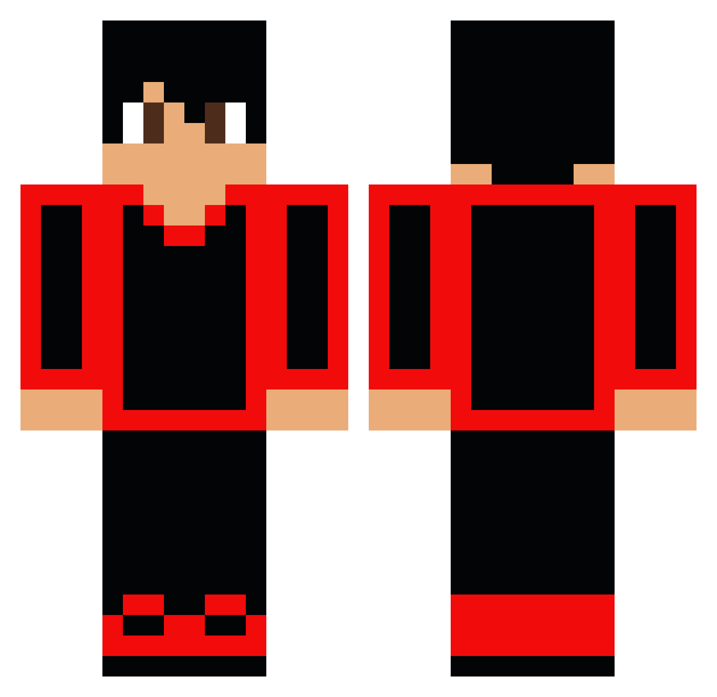 Tonius296 Minecraft skin, front and back view