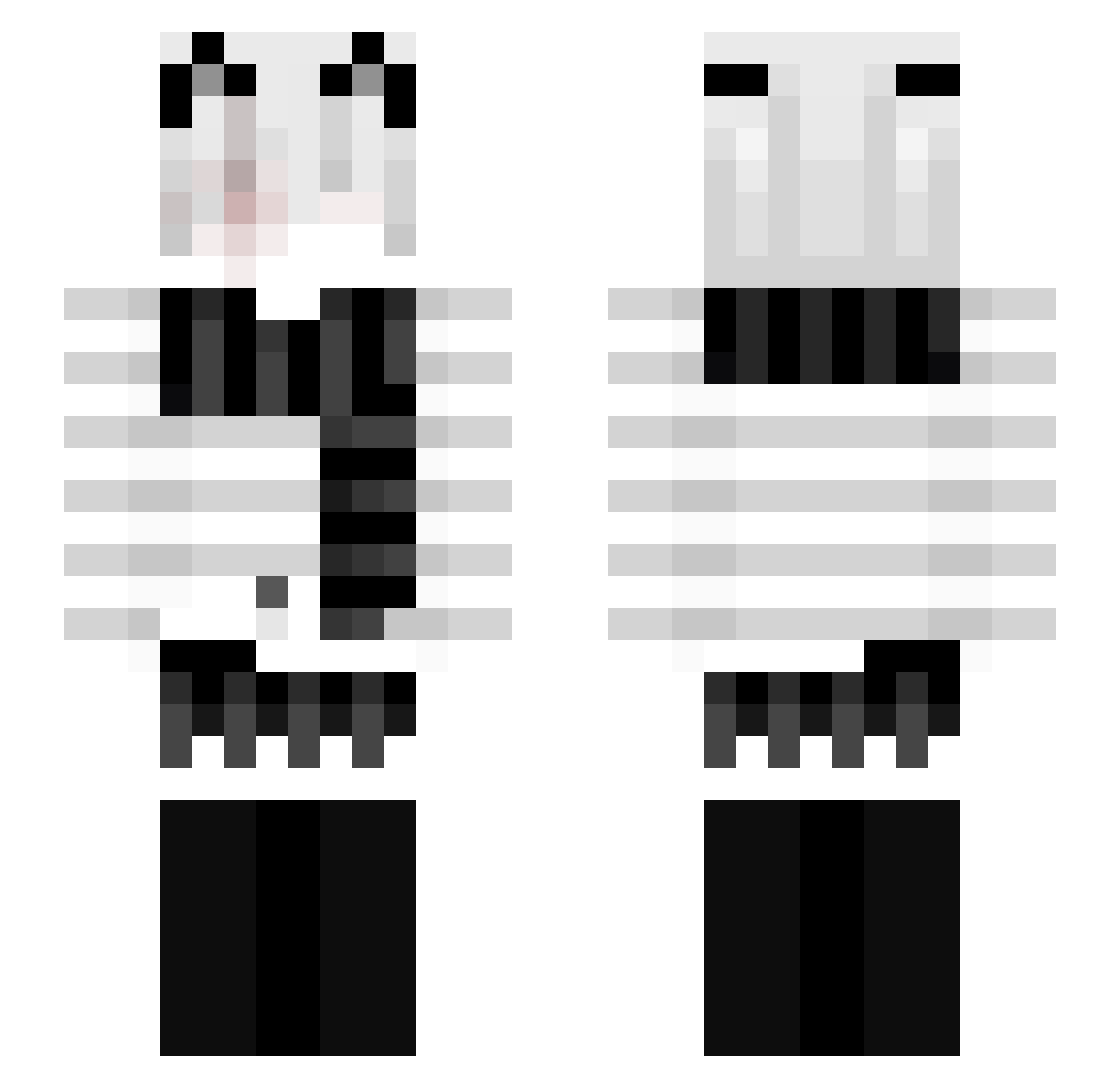ryzaavo Minecraft skin, front and back view