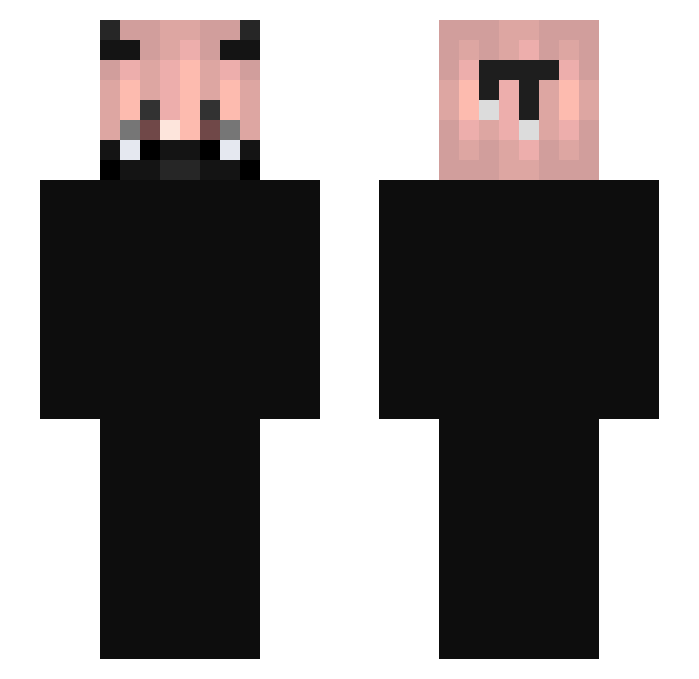 Yald Minecraft skin, front and back view