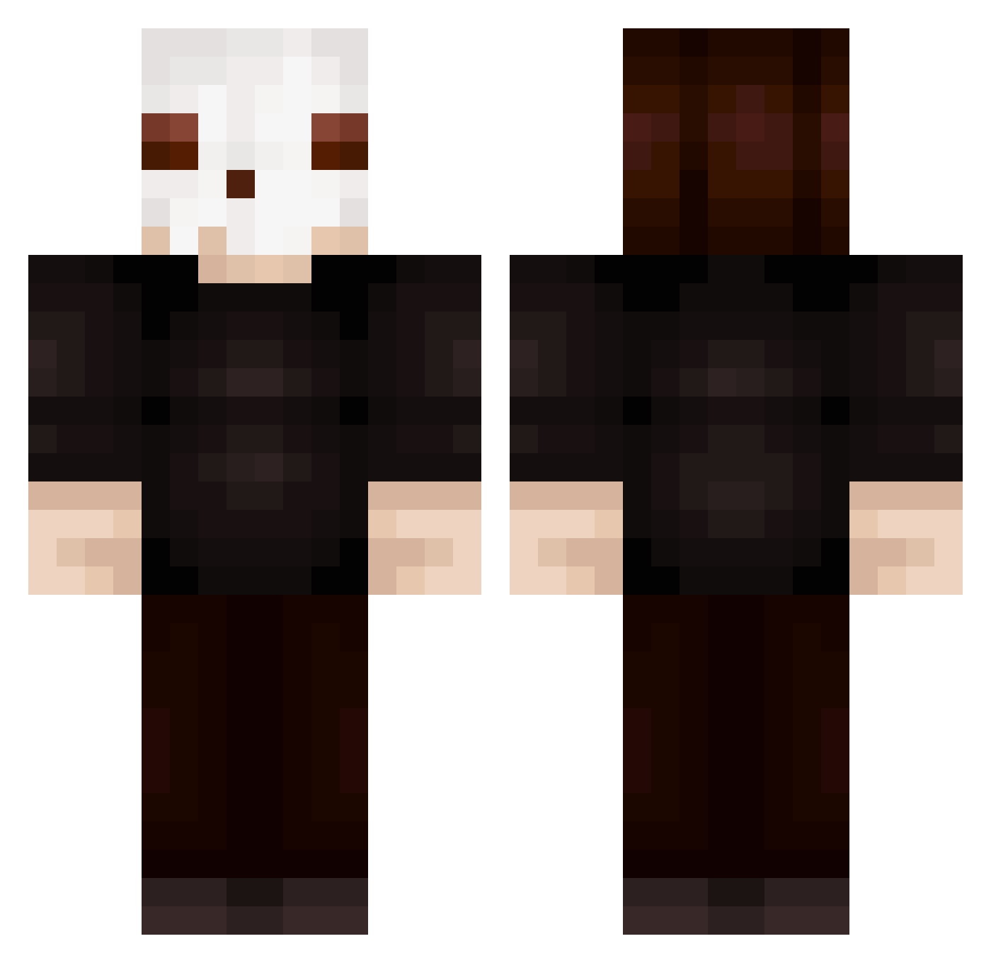 Brokerage Minecraft skin, front and back view