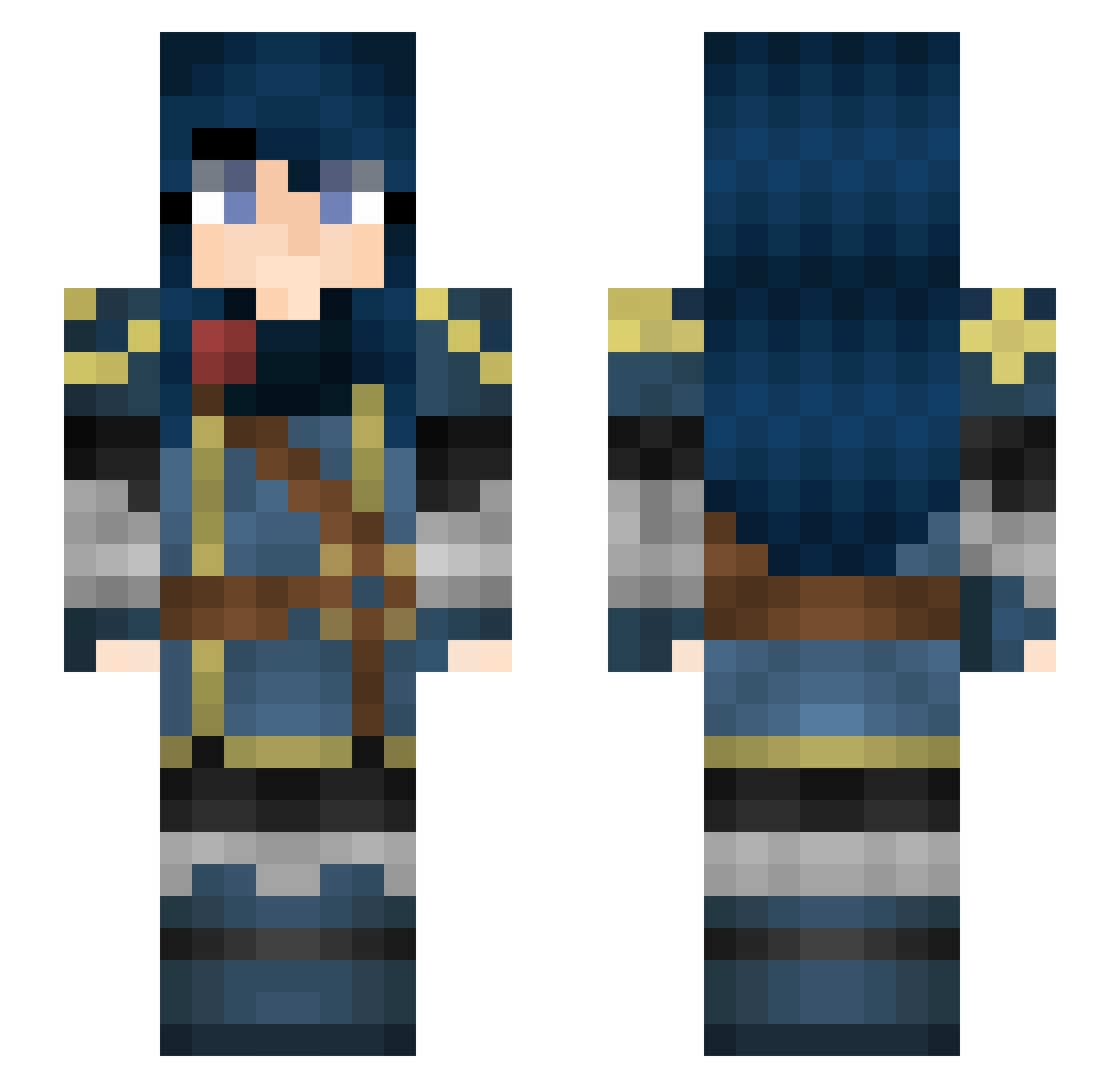 GalaxyPlanet Minecraft skin, front and back view