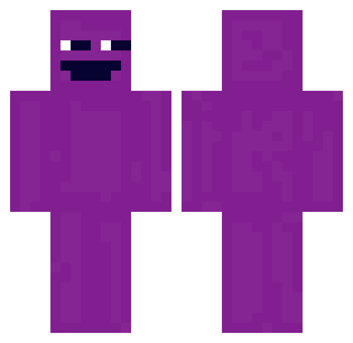 ARFzx Minecraft skin, front and back view