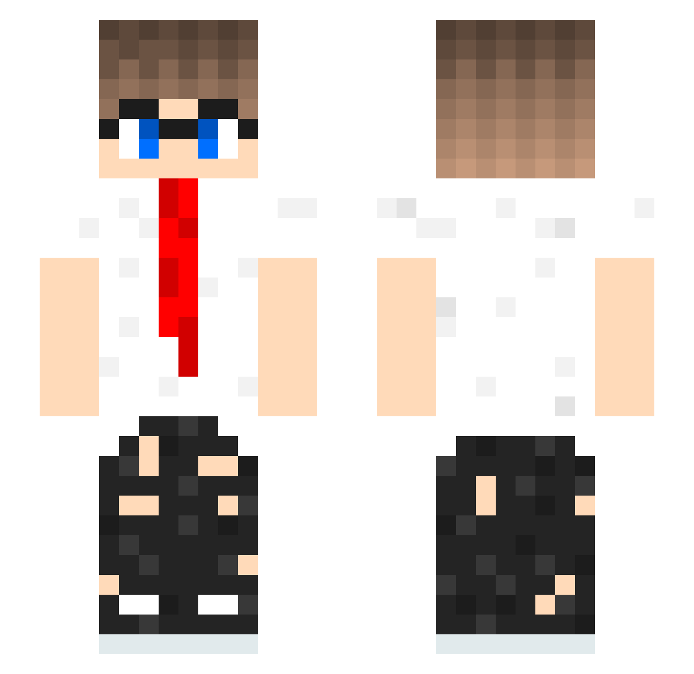 theb3nzi Minecraft skin, front and back view