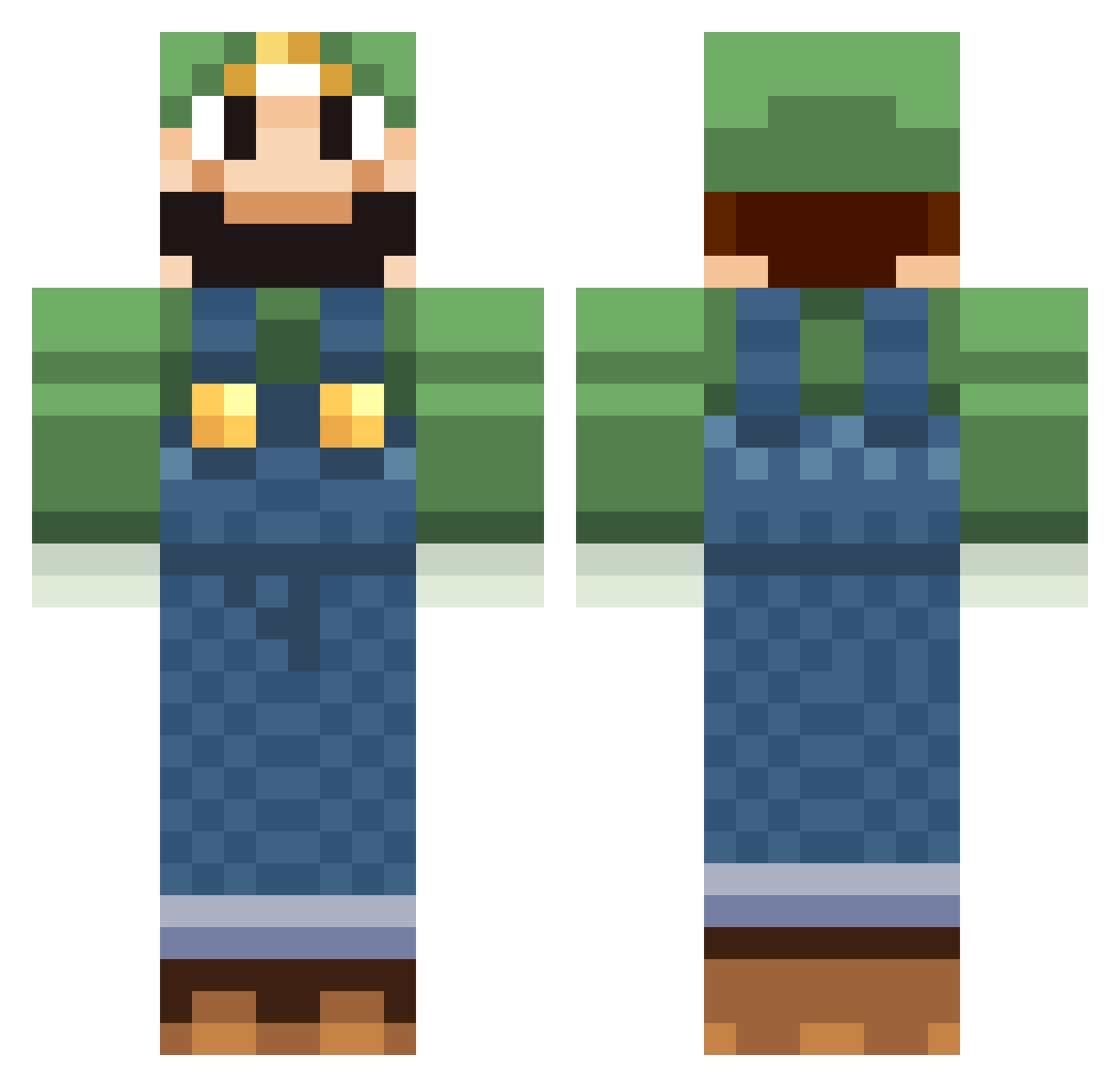 velcroman13 Minecraft skin, front and back view