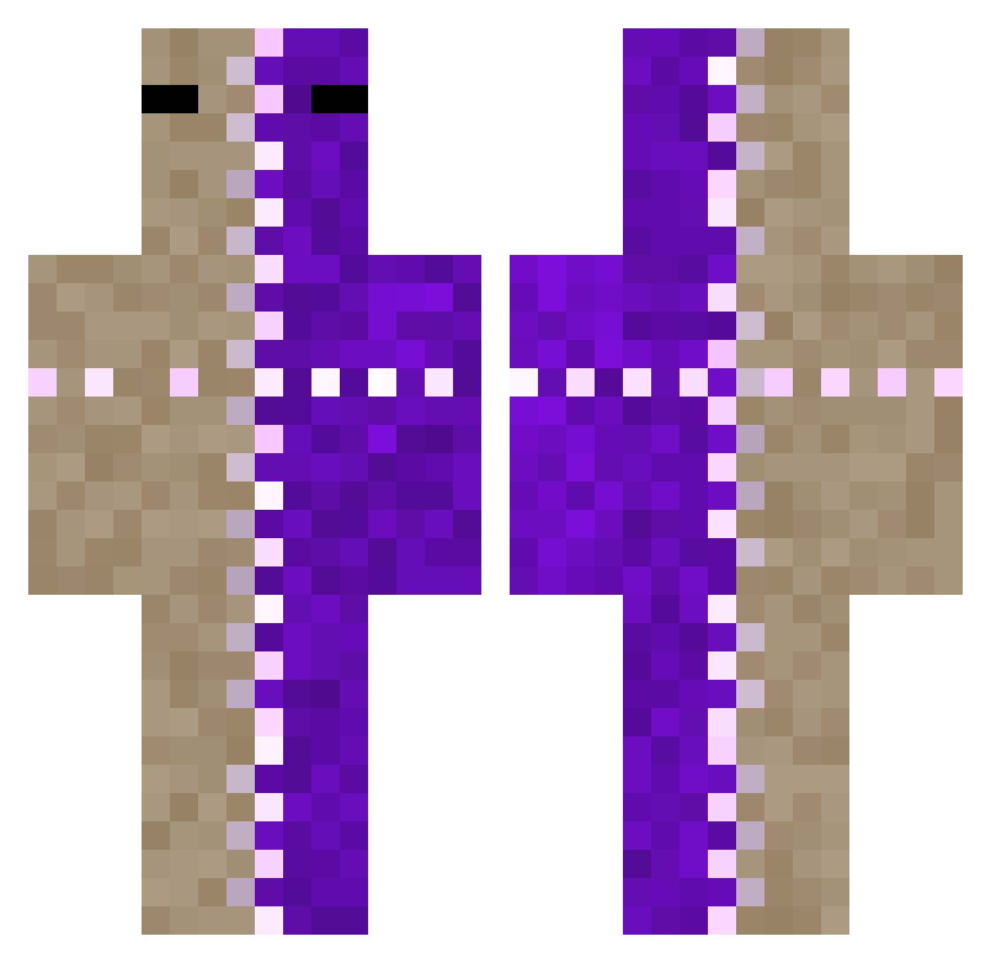 TigerBunny Minecraft skin, front and back view
