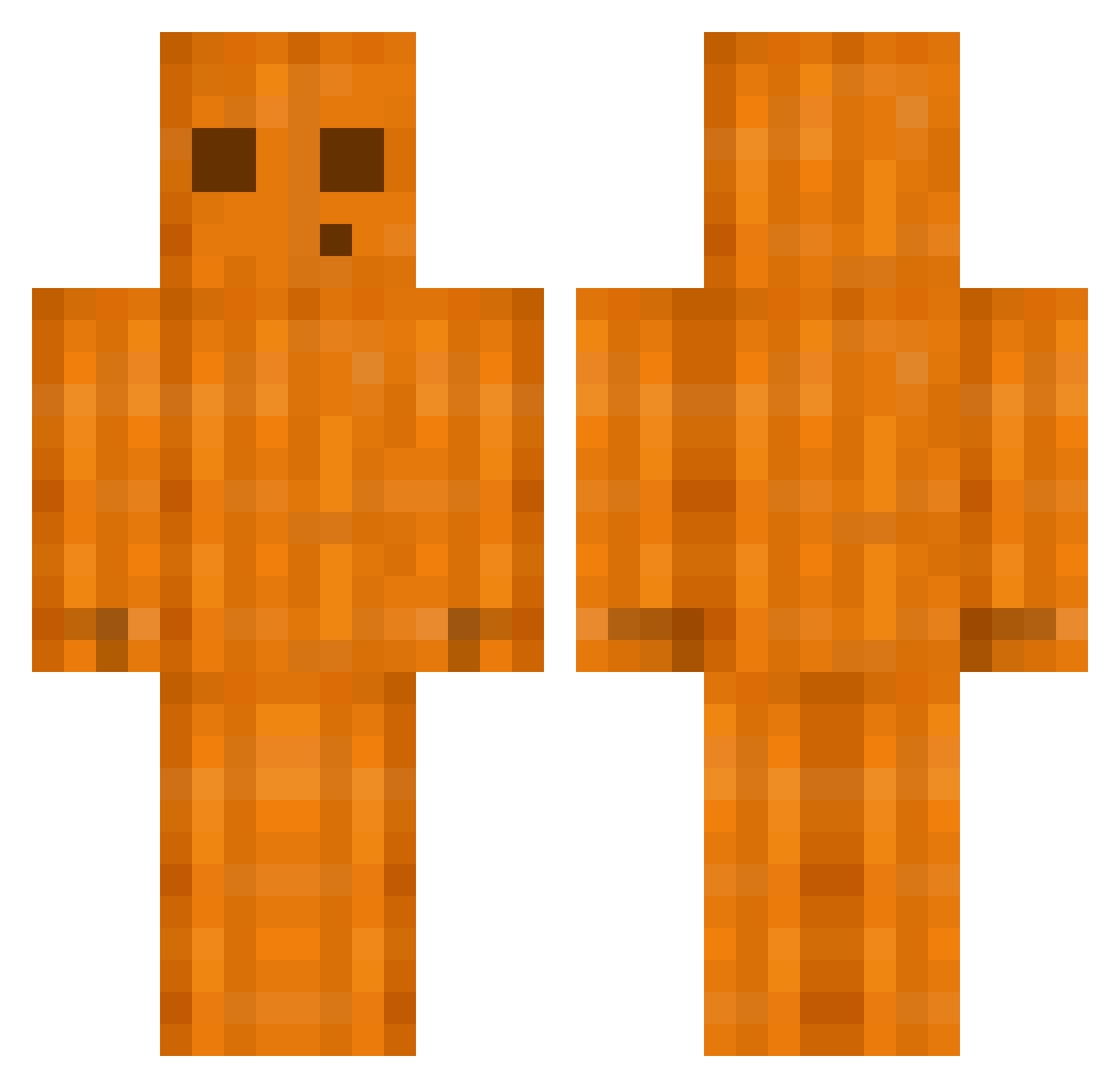 Hibbby Minecraft skin, front and back view