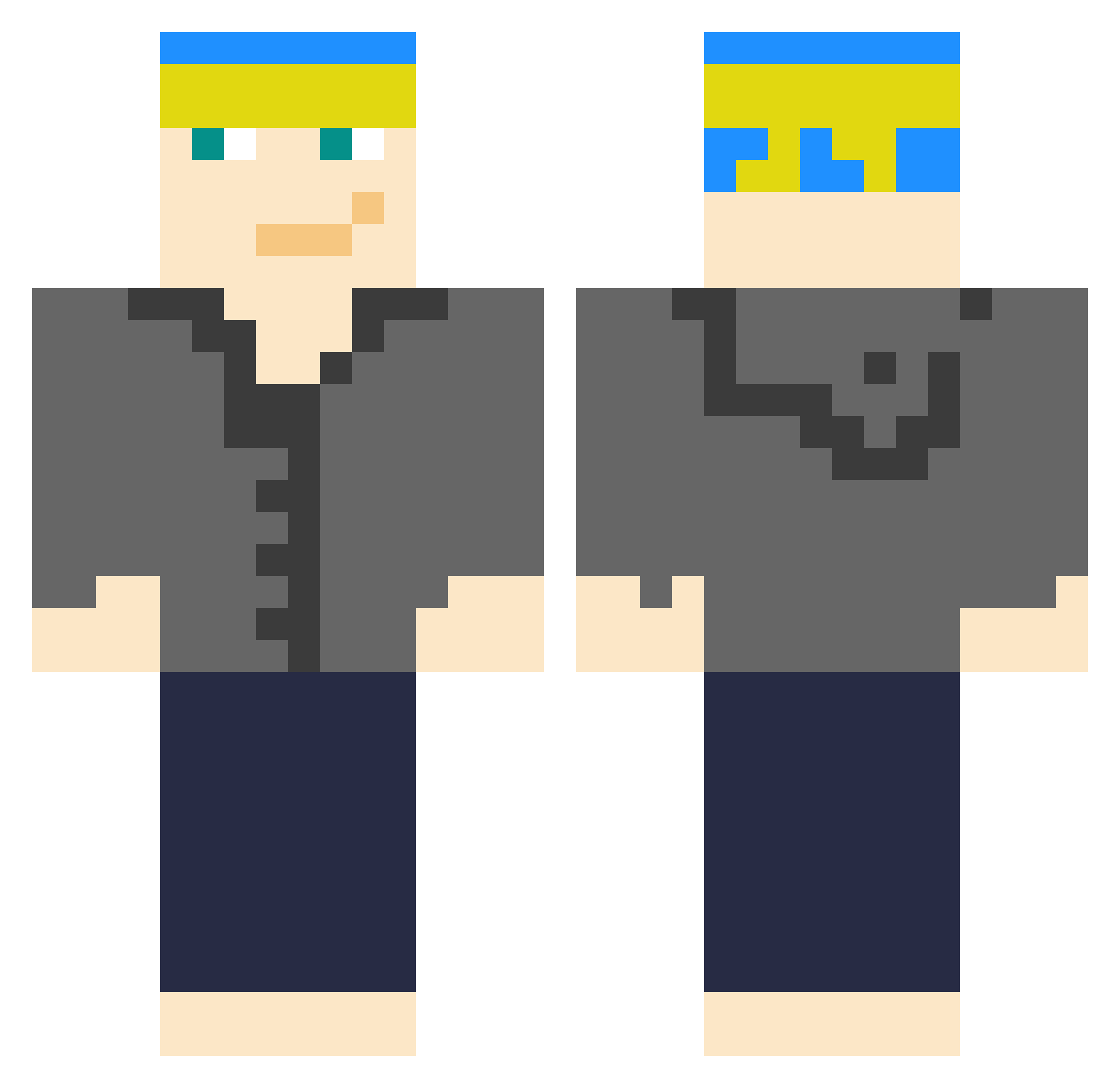 rogaliqq Minecraft skin, front and back view