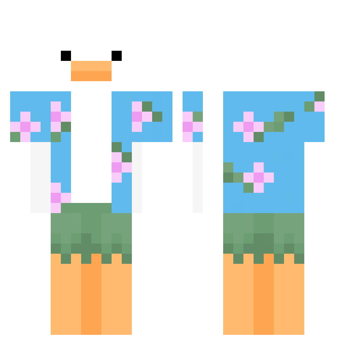 Sorkano Minecraft skin, front and back view